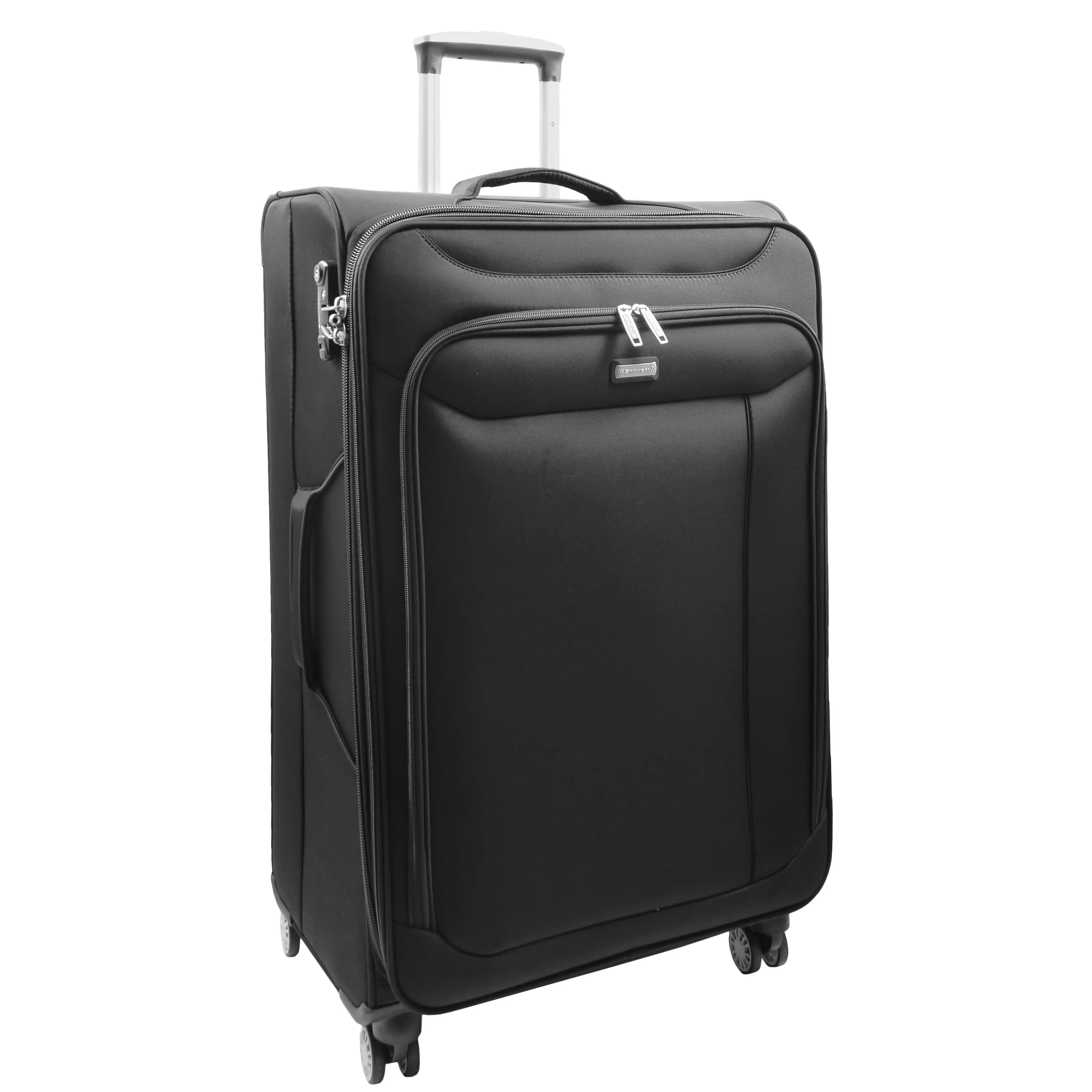 DR644 Soft Luggage Four Wheeled Suitcase With TSA Lock Black