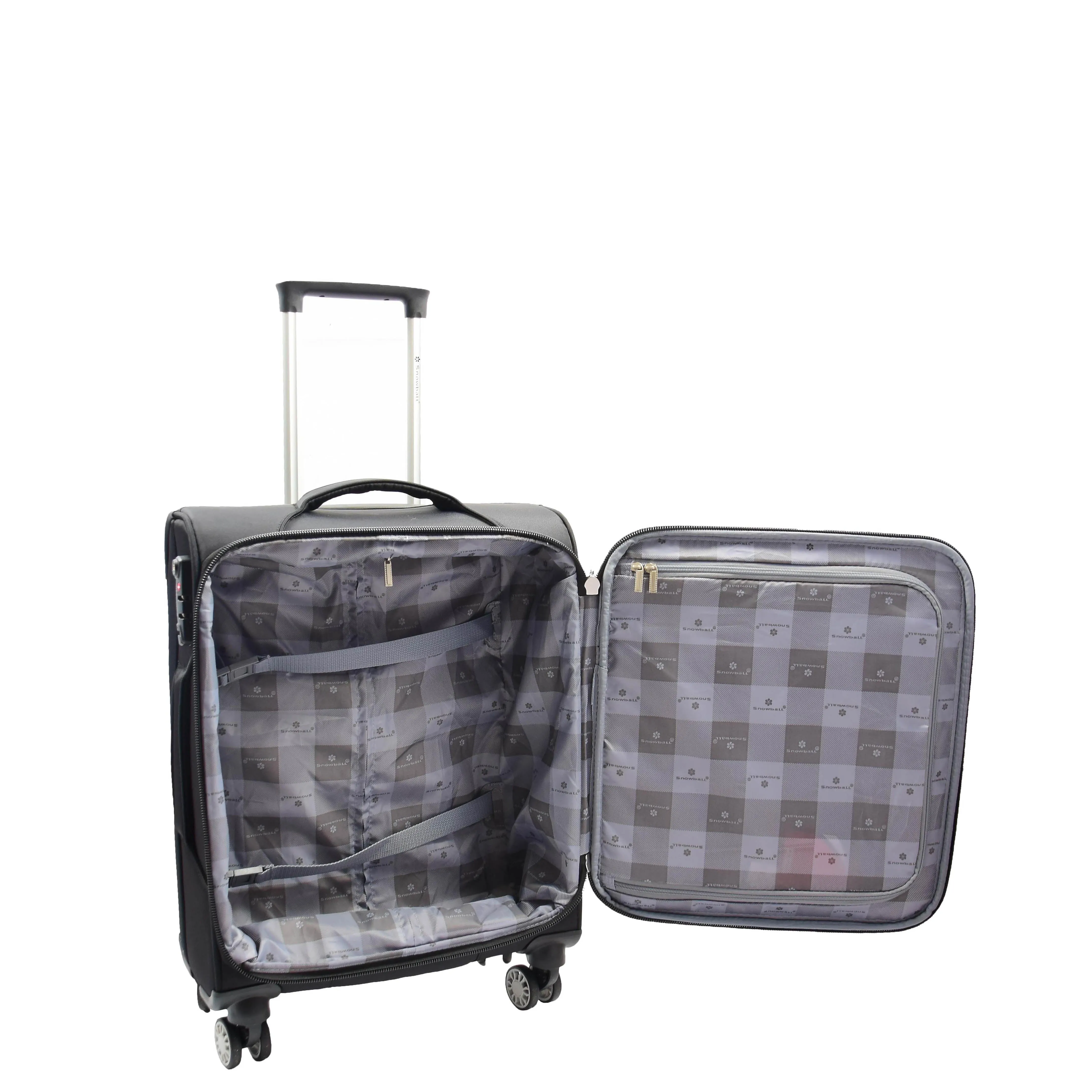 DR644 Soft Luggage Four Wheeled Suitcase With TSA Lock Black