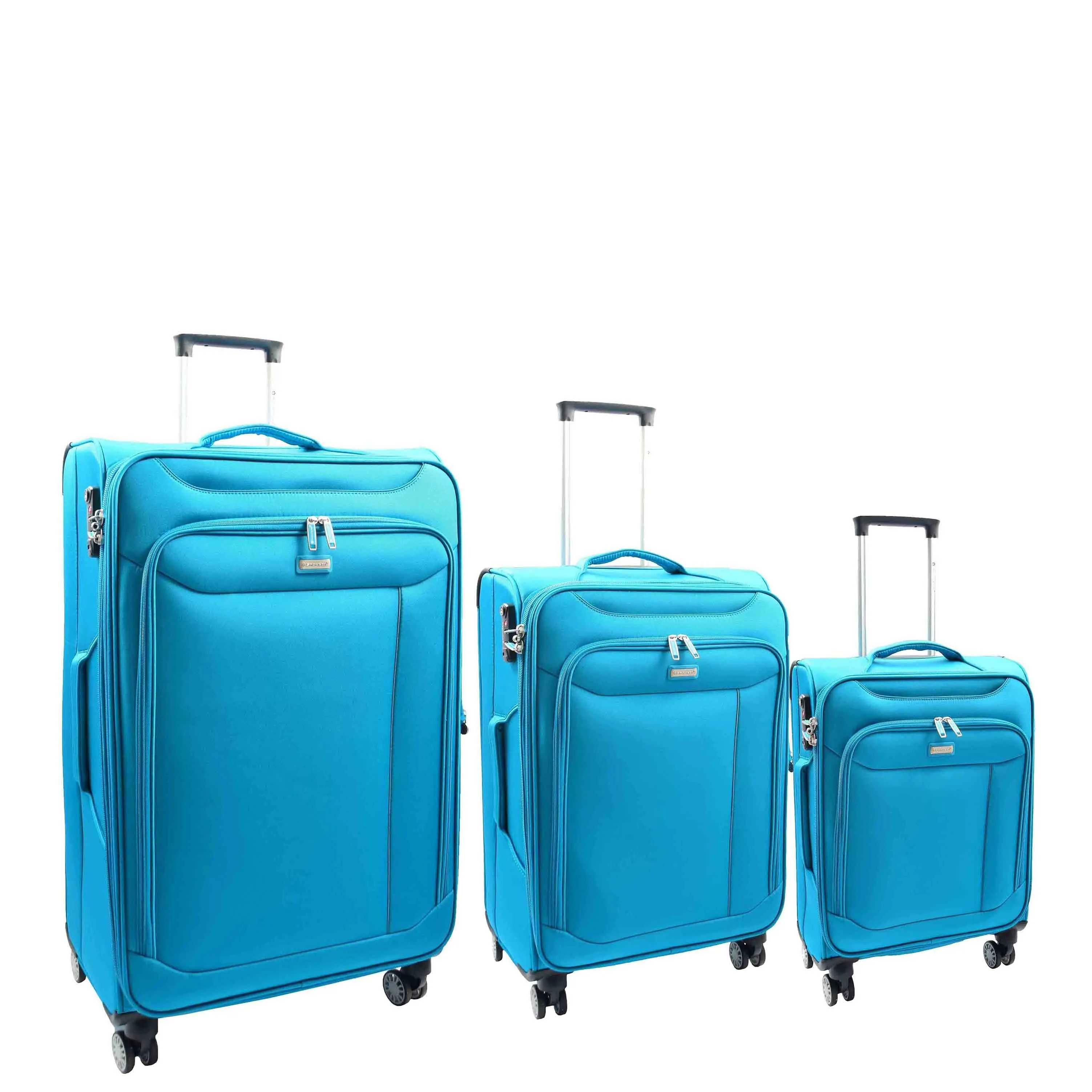 DR644 Soft Luggage Four Wheeled Suitcase With TSA Lock Teal