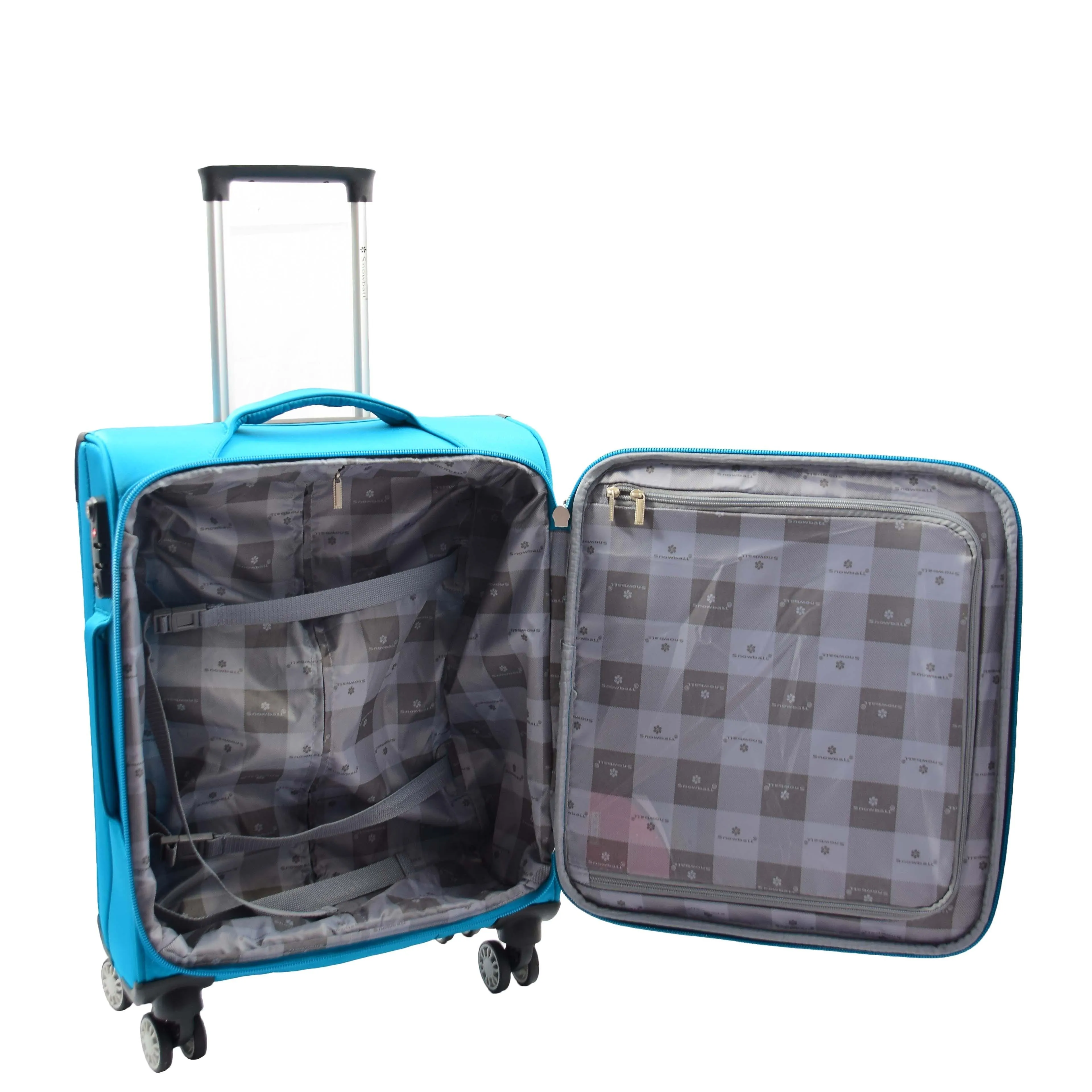 DR644 Soft Luggage Four Wheeled Suitcase With TSA Lock Teal