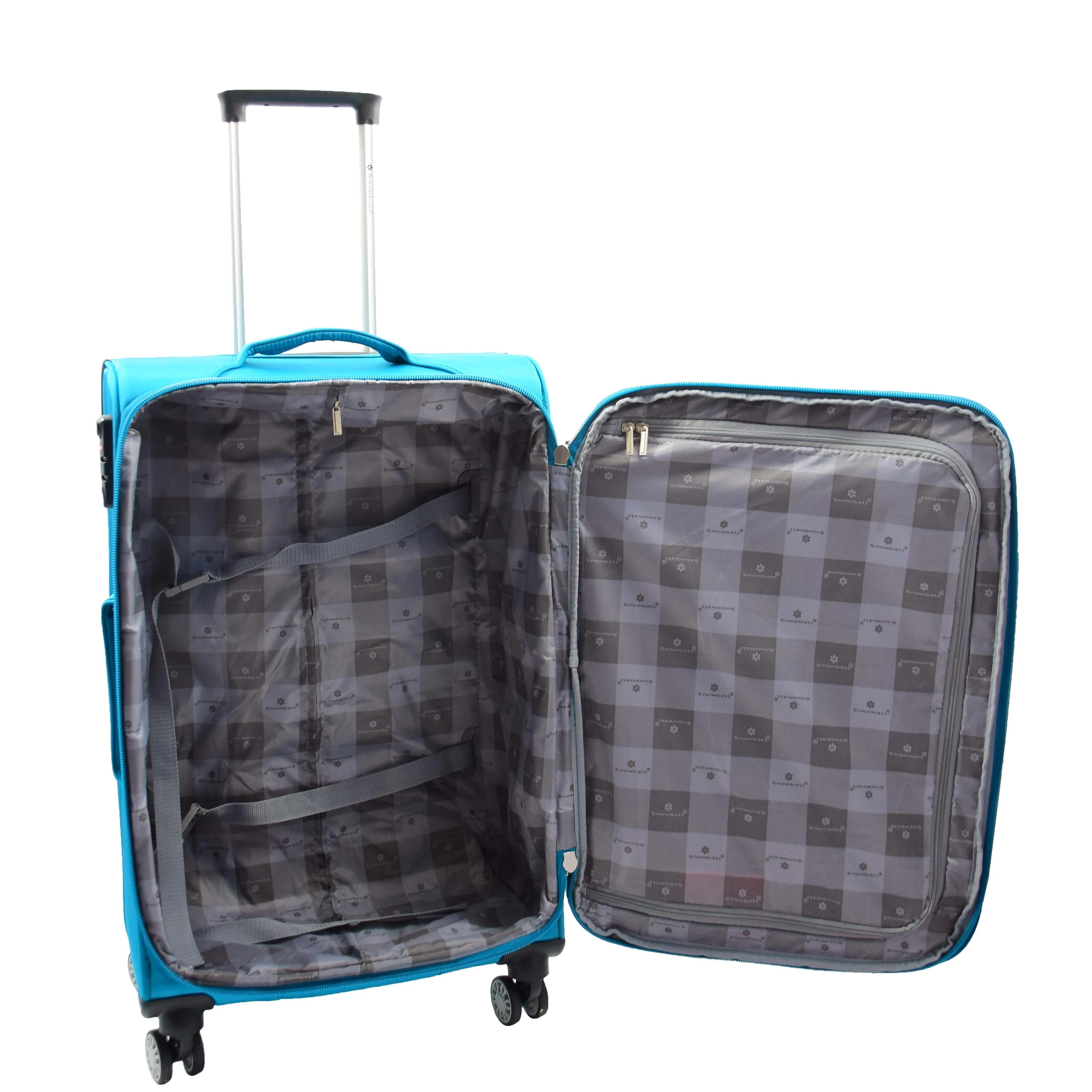 DR644 Soft Luggage Four Wheeled Suitcase With TSA Lock Teal