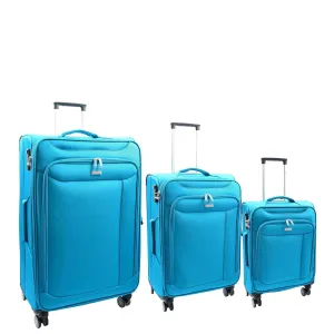 DR644 Soft Luggage Four Wheeled Suitcase With TSA Lock Teal