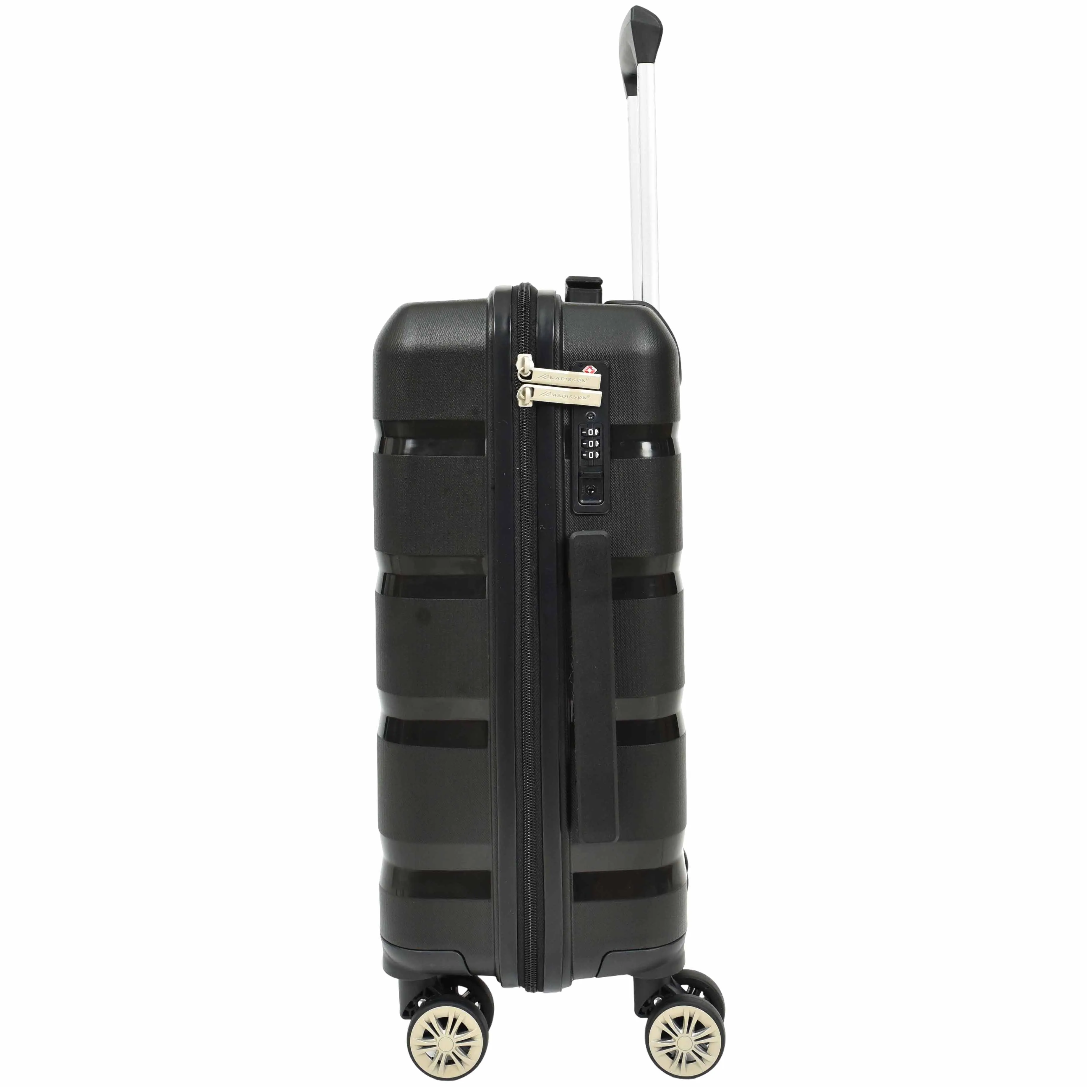 DR646 Expandable Travel Suitcases Hard Shell Four Wheel PP Luggage Black