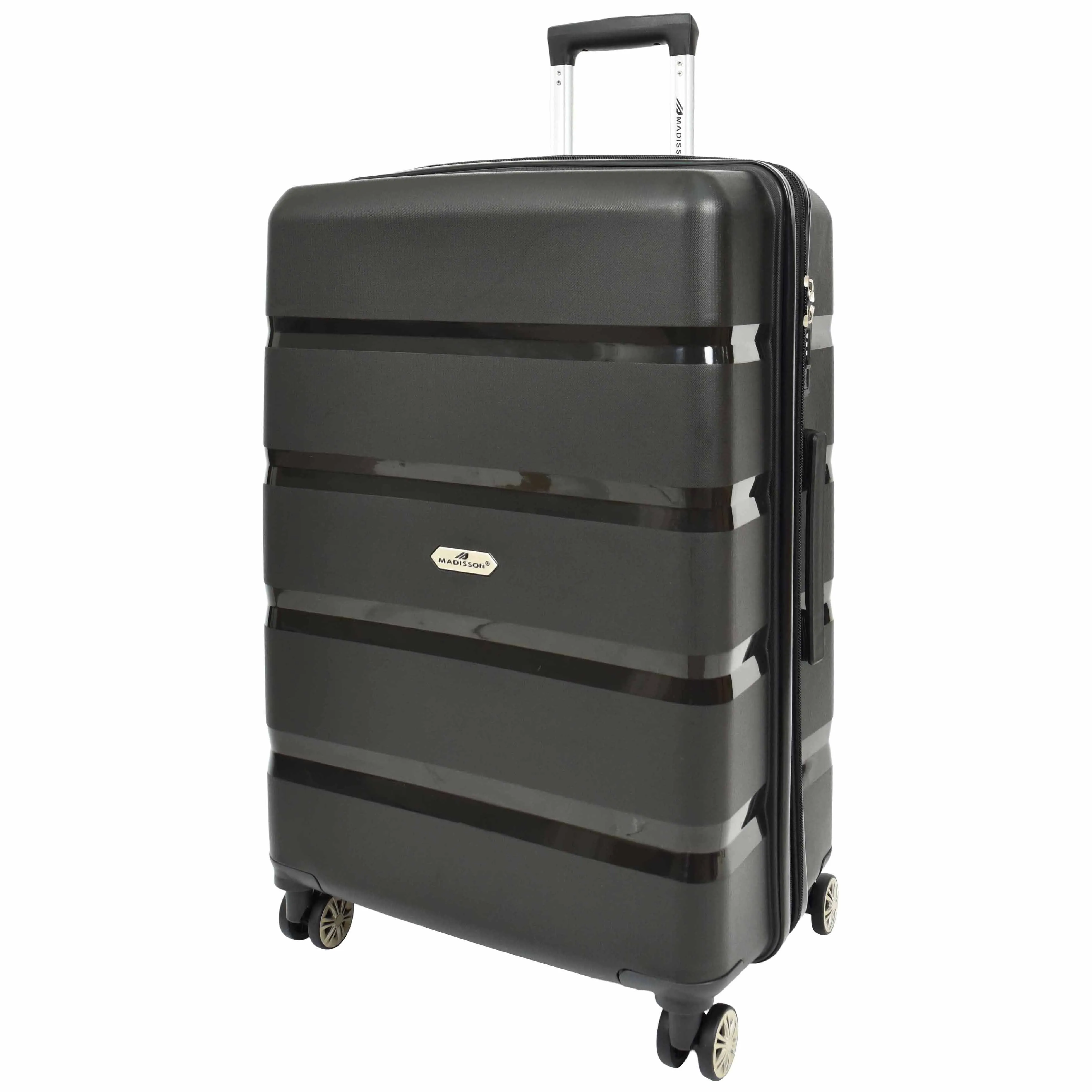 DR646 Expandable Travel Suitcases Hard Shell Four Wheel PP Luggage Black