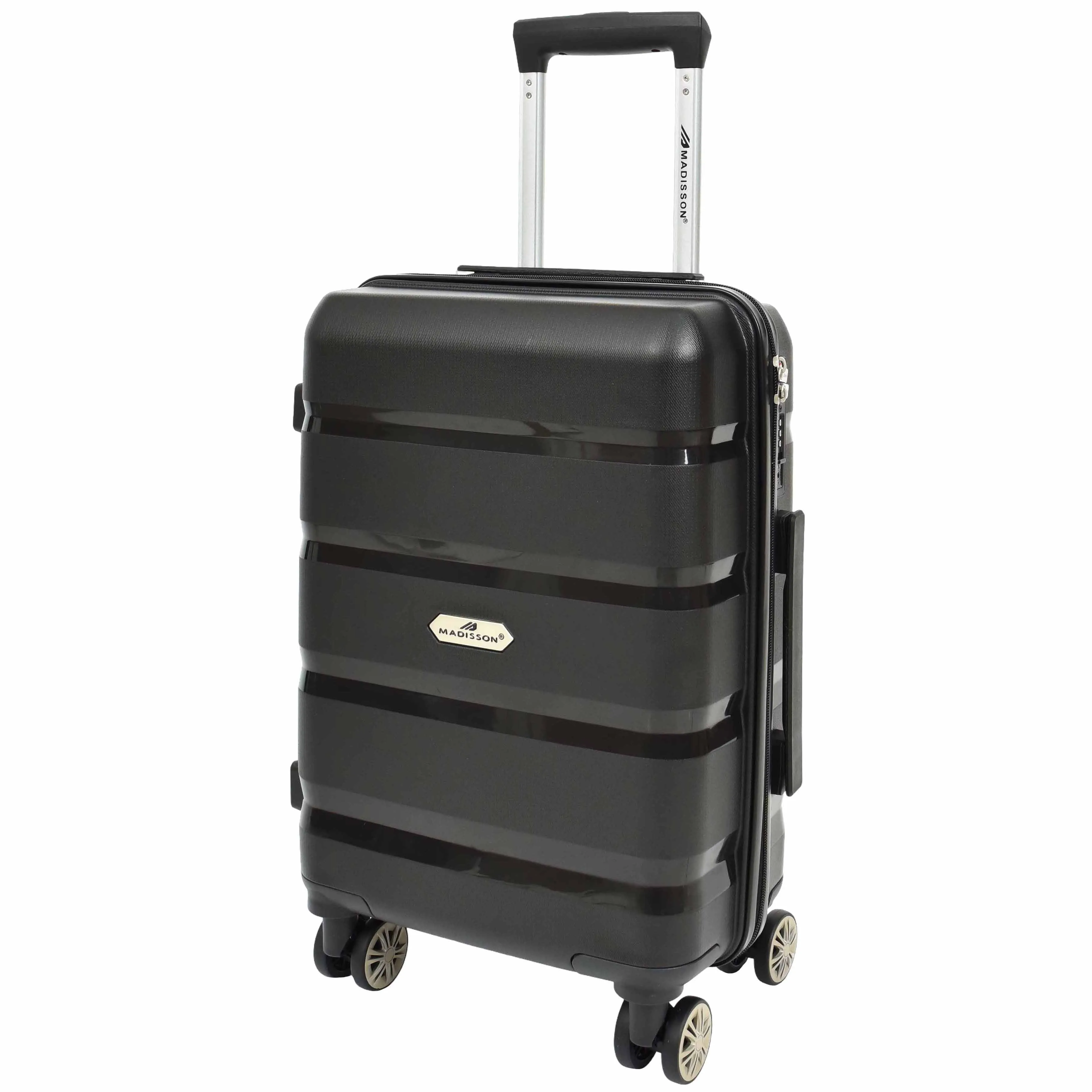 DR646 Expandable Travel Suitcases Hard Shell Four Wheel PP Luggage Black
