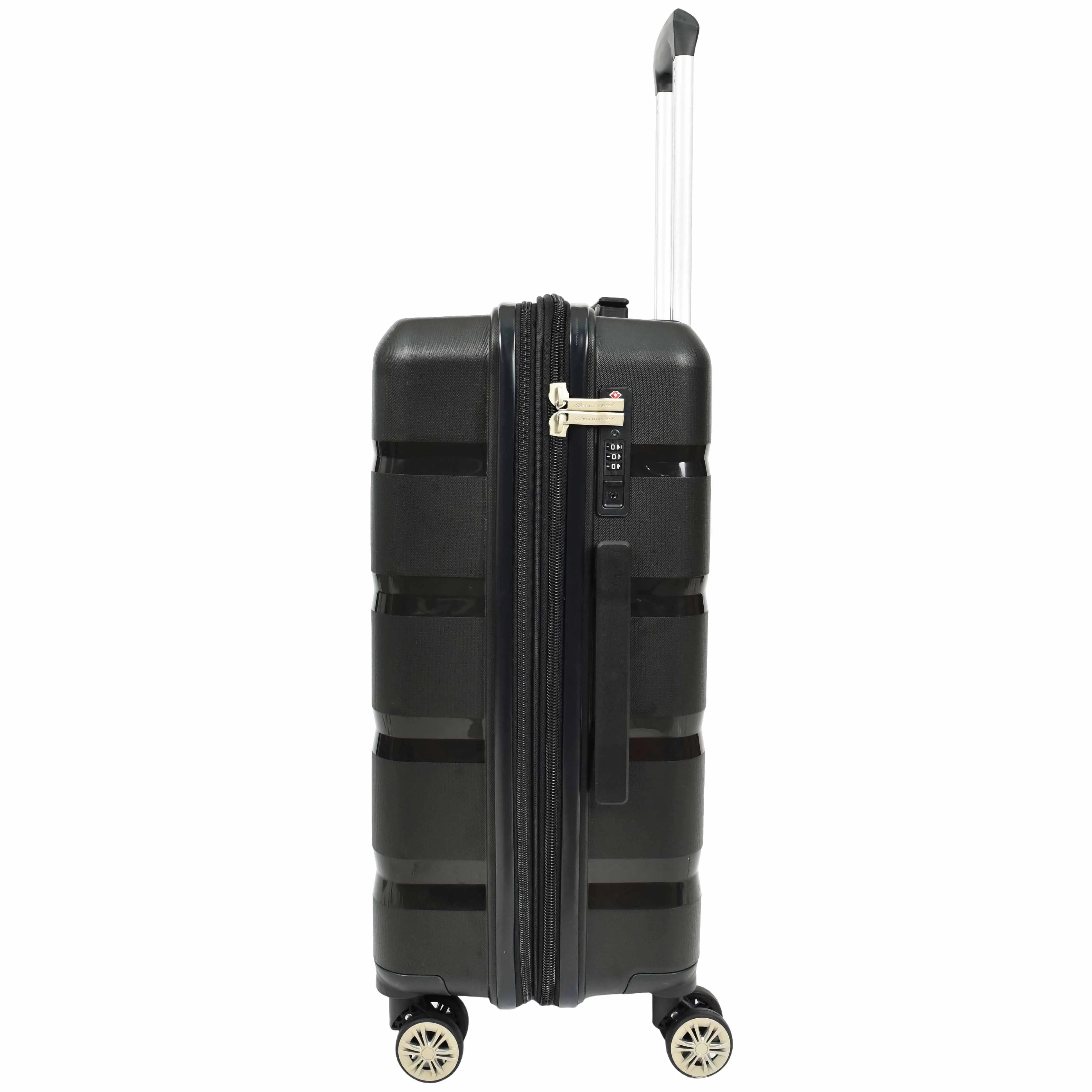 DR646 Expandable Travel Suitcases Hard Shell Four Wheel PP Luggage Black