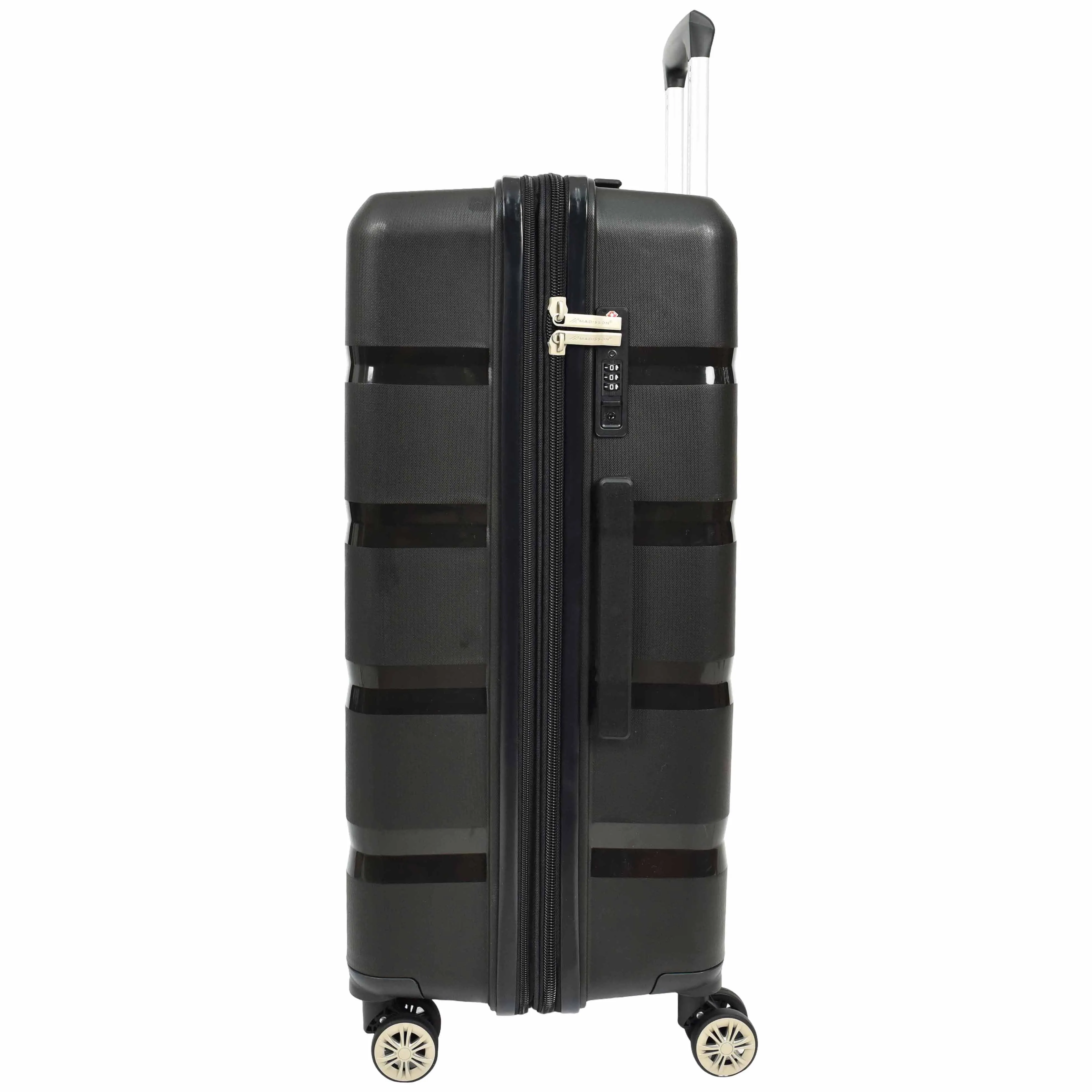 DR646 Expandable Travel Suitcases Hard Shell Four Wheel PP Luggage Black
