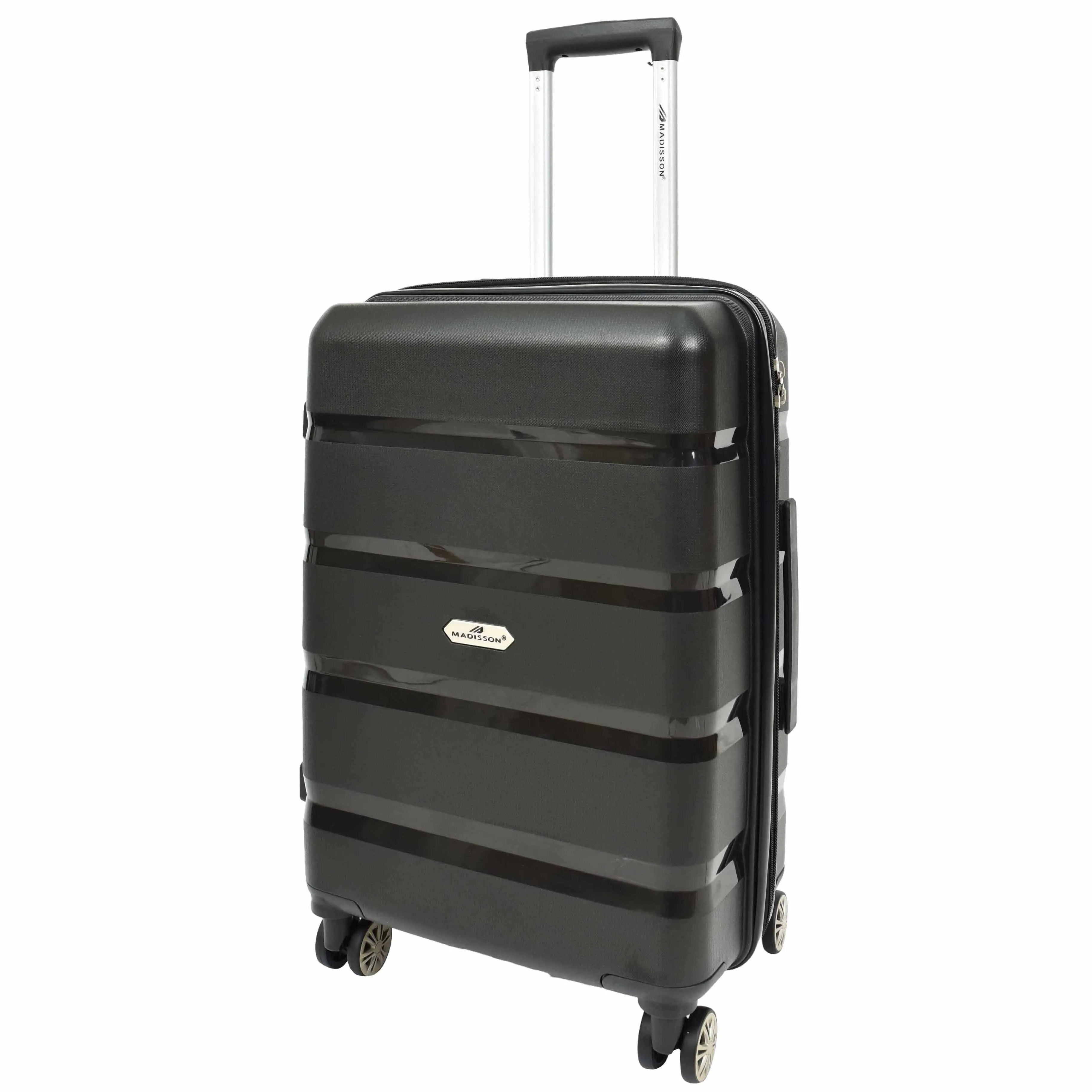 DR646 Expandable Travel Suitcases Hard Shell Four Wheel PP Luggage Black