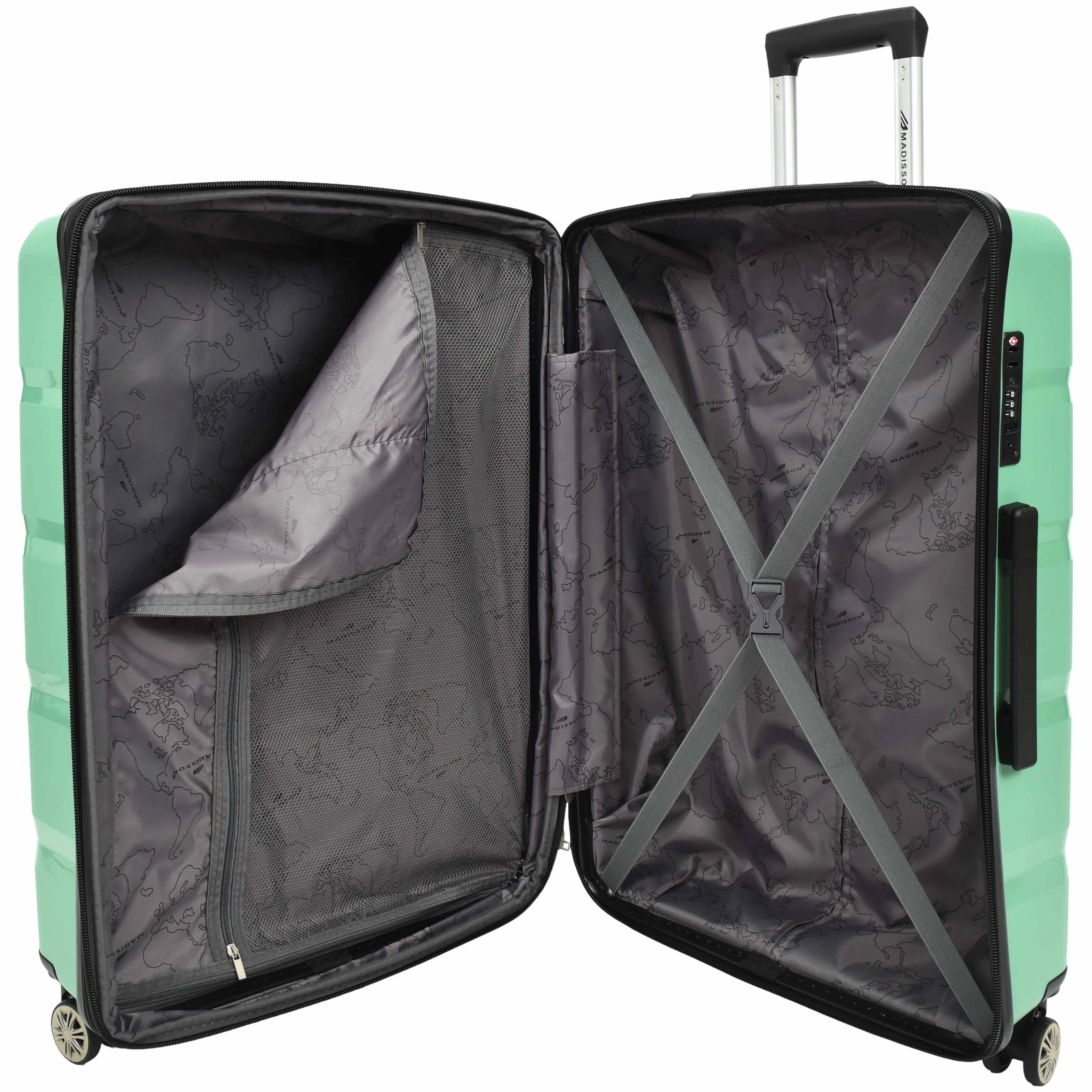 DR646 Expandable Travel Suitcases Hard Shell Four Wheel PP Luggage Lime