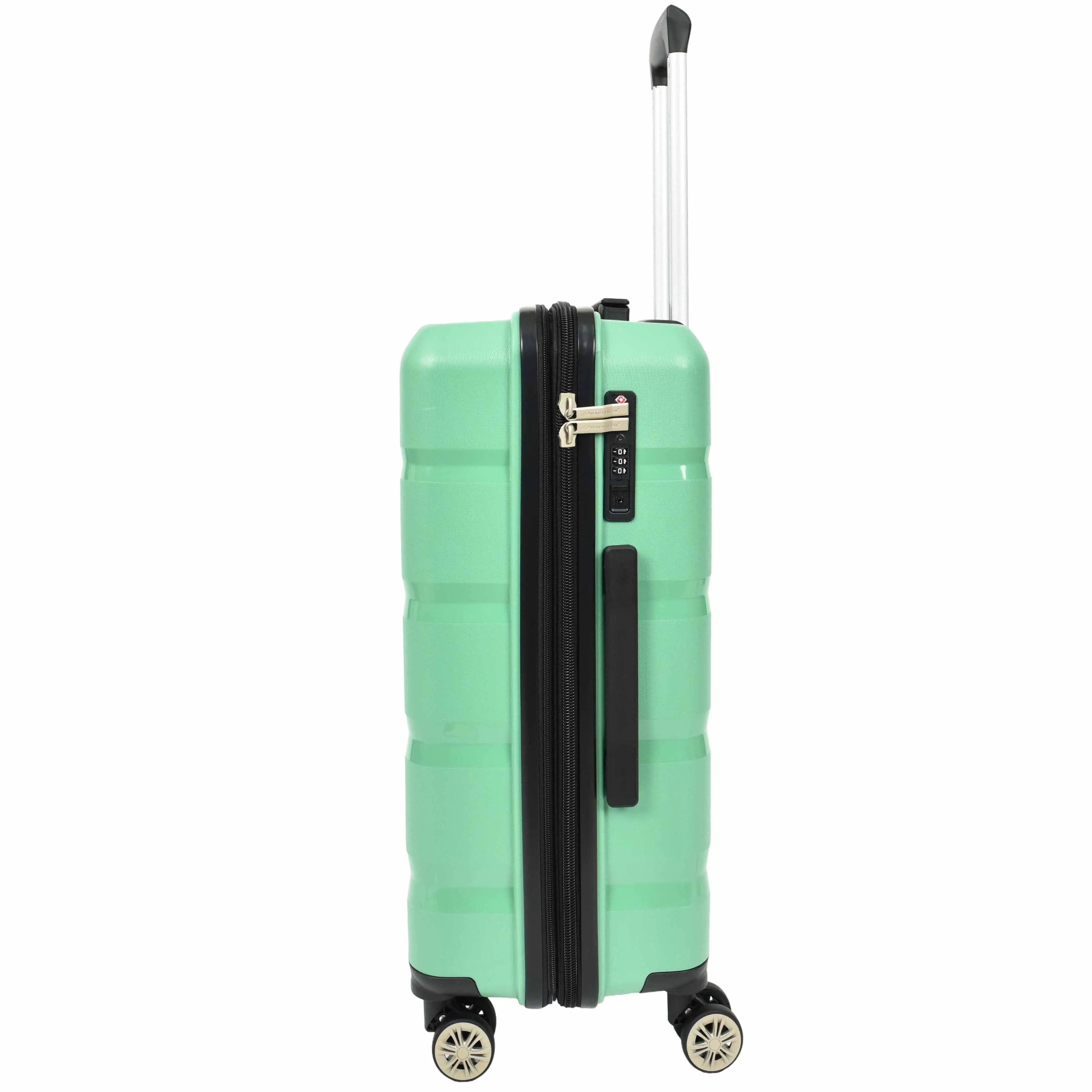 DR646 Expandable Travel Suitcases Hard Shell Four Wheel PP Luggage Lime