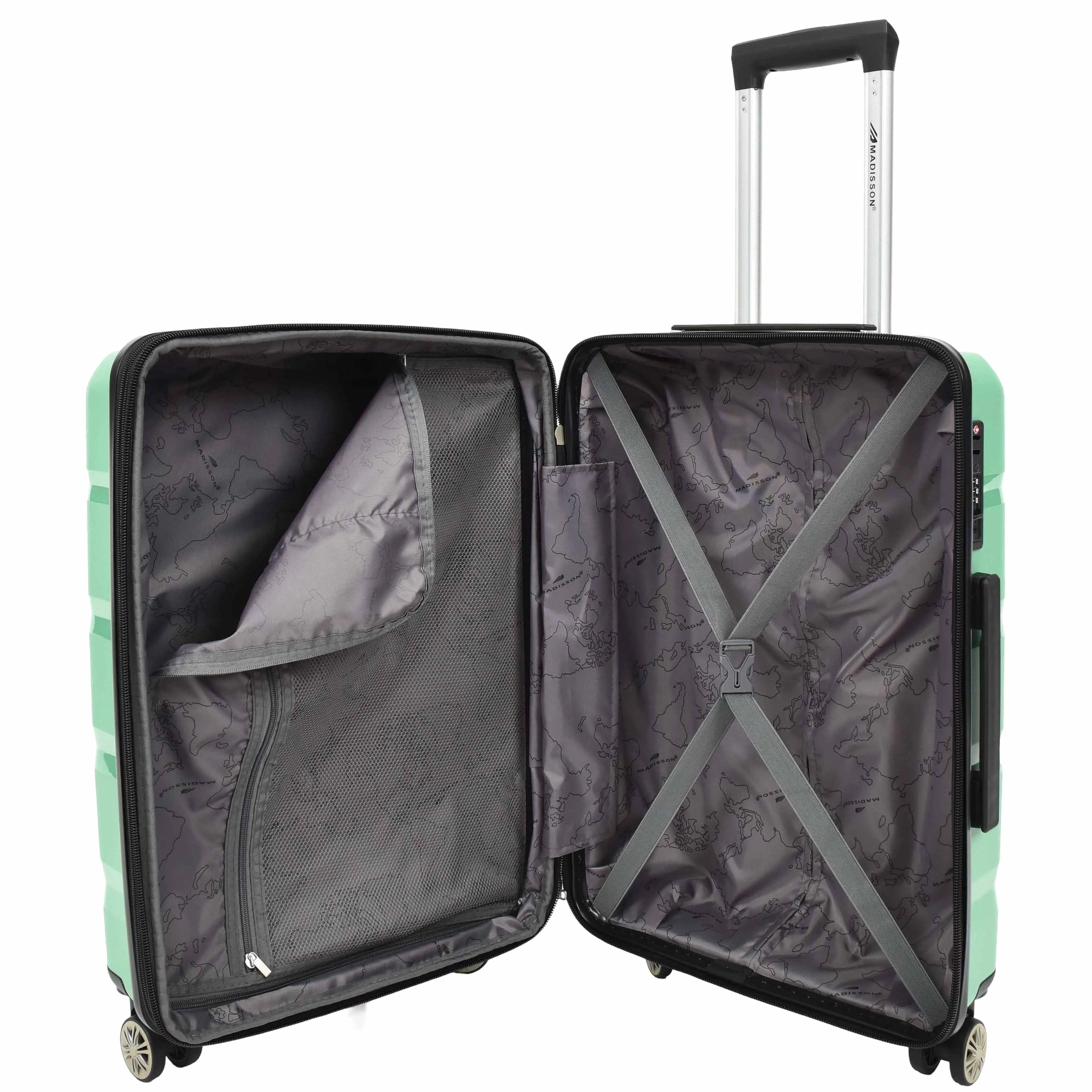 DR646 Expandable Travel Suitcases Hard Shell Four Wheel PP Luggage Lime