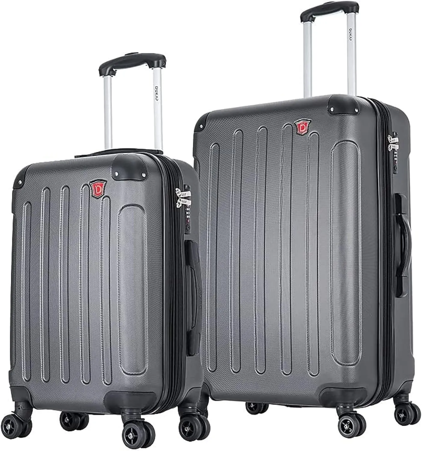 DUKAP INTELY Hardside Luggage Set with Spinner Wheel | Spacious Traveling Suitcase, Travel Suitcases with TSA Lock and Ergonomic GEL Handle | 2 Piece Set (20"/32") | Grey