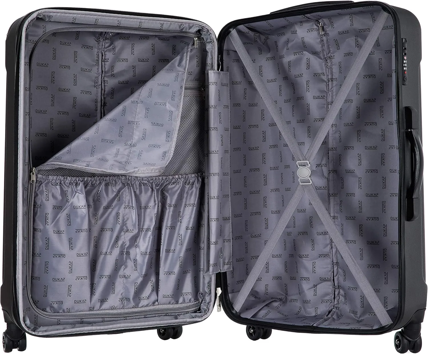 DUKAP INTELY Hardside Luggage Set with Spinner Wheel | Spacious Traveling Suitcase, Travel Suitcases with TSA Lock and Ergonomic GEL Handle | 2 Piece Set (20"/32") | Grey