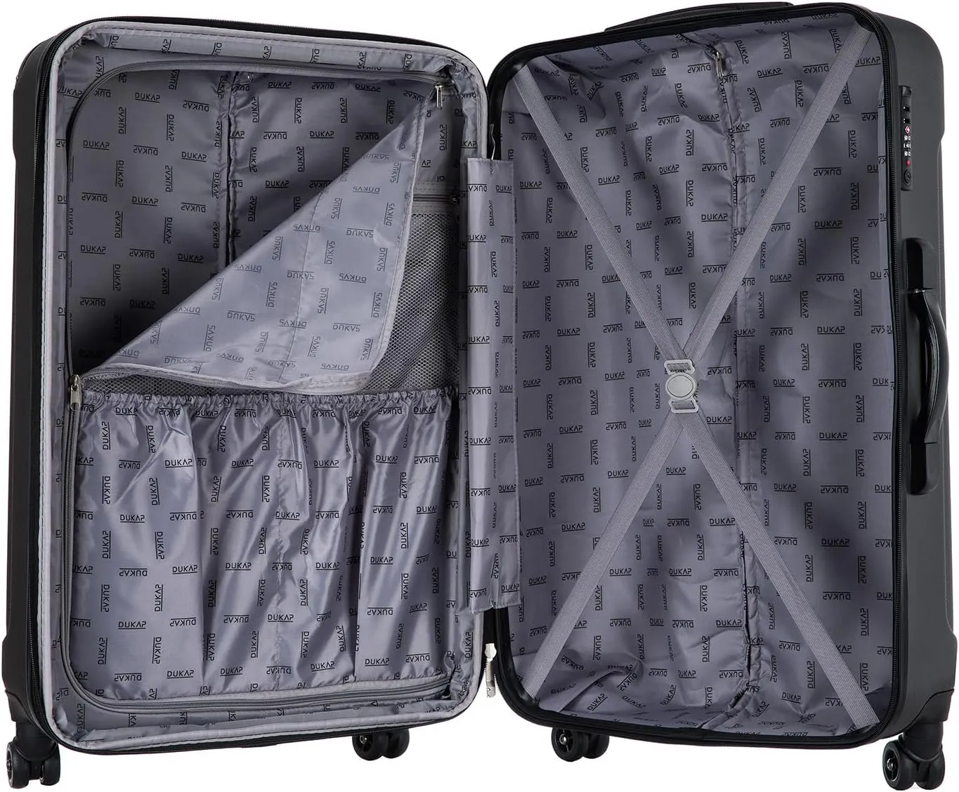 DUKAP INTELY Hardside Luggage Set with Spinner Wheel | Spacious Traveling Suitcase, Travel Suitcases with TSA Lock and Ergonomic GEL Handle | 3 Piece Set (20"/28"/32") | Grey