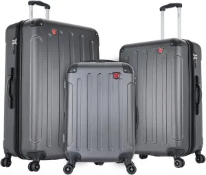 DUKAP INTELY Hardside Luggage Set with Spinner Wheel | Spacious Traveling Suitcase, Travel Suitcases with TSA Lock and Ergonomic GEL Handle | 3 Piece Set (20"/28"/32") | Grey