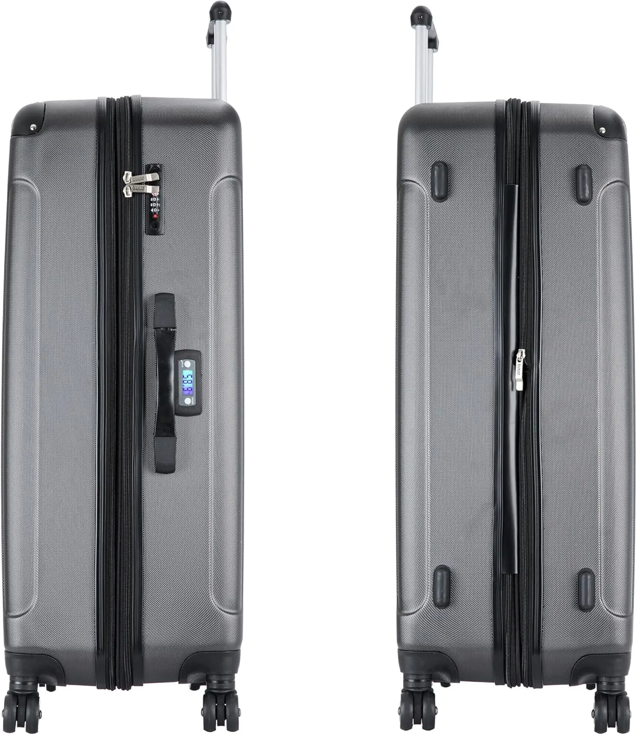 DUKAP INTELY Hardside Luggage Set with Spinner Wheel | Spacious Traveling Suitcase, Travel Suitcases with TSA Lock and Ergonomic GEL Handle | 3 Piece Set (20"/28"/32") | Grey