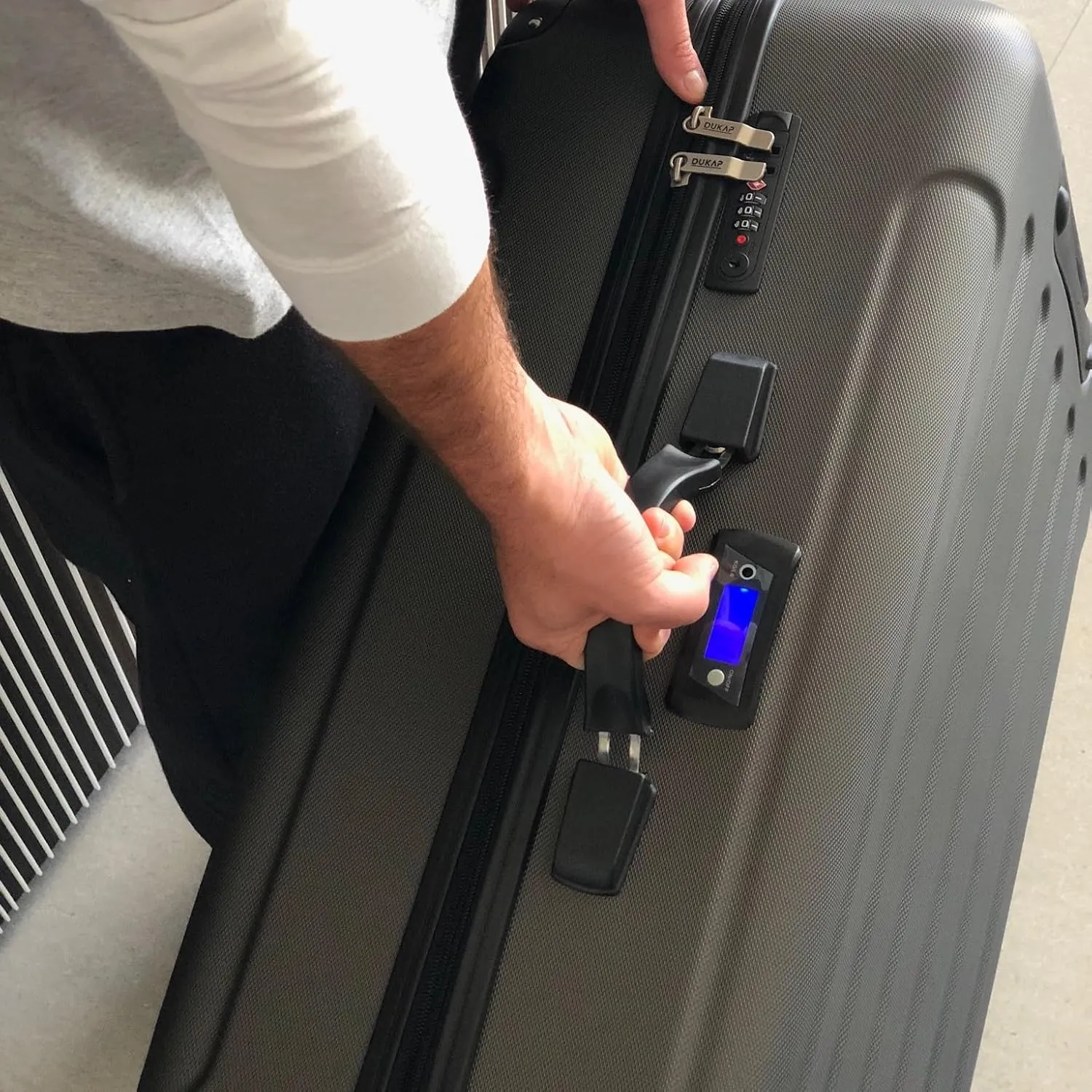 DUKAP INTELY Hardside Luggage Set with Spinner Wheel | Spacious Traveling Suitcase, Travel Suitcases with TSA Lock and Ergonomic GEL Handle | 3 Piece Set (20"/28"/32") | Grey
