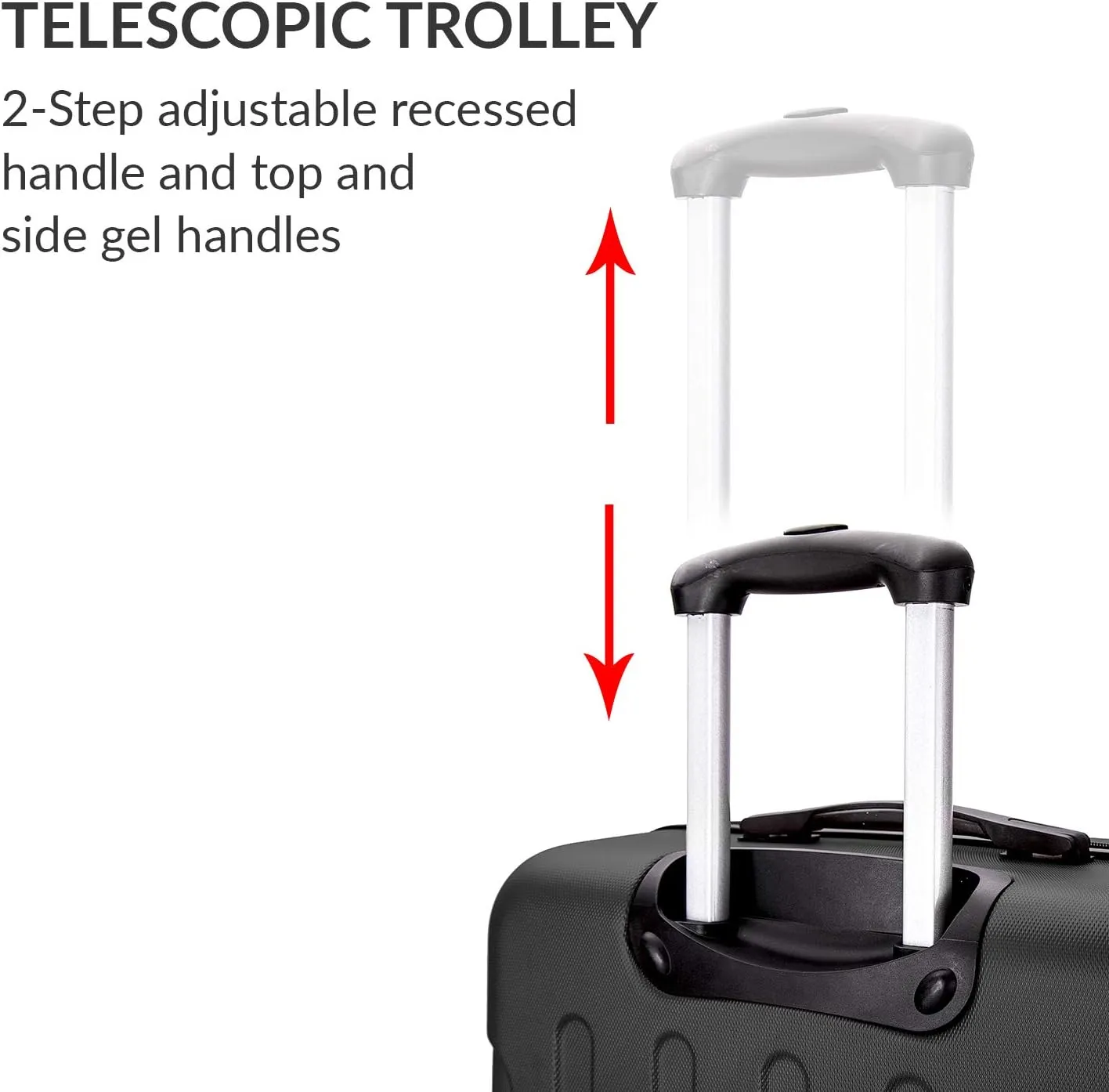DUKAP INTELY Hardside Luggage Set with Spinner Wheel | Spacious Traveling Suitcases, Travel Suitcases with TSA Lock and Ergonomic GEL Handle | 2 Piece Set (20"/32") | Black