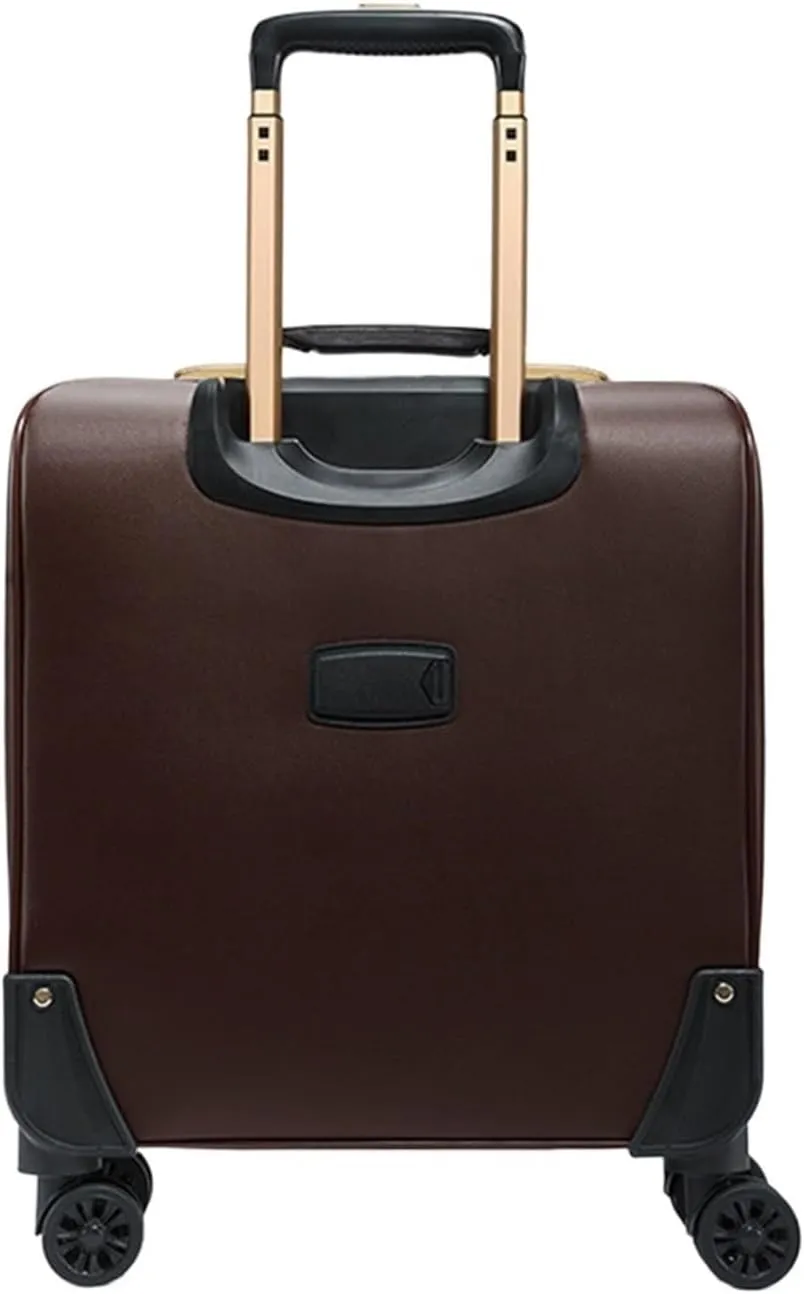 Durable Suitcase for Women 2 Piece Trolley Bag Cabin Size Travel Bag Artificial Leather Carry On Luggage With Wheels Retro Suit Case (Color : A, Size : 20inch)