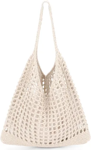 EIMMBD Crochet Bags for Women Beach Totes Bags Aesthetic Summer Tote Shoulder Hippie Bag Knit Bag