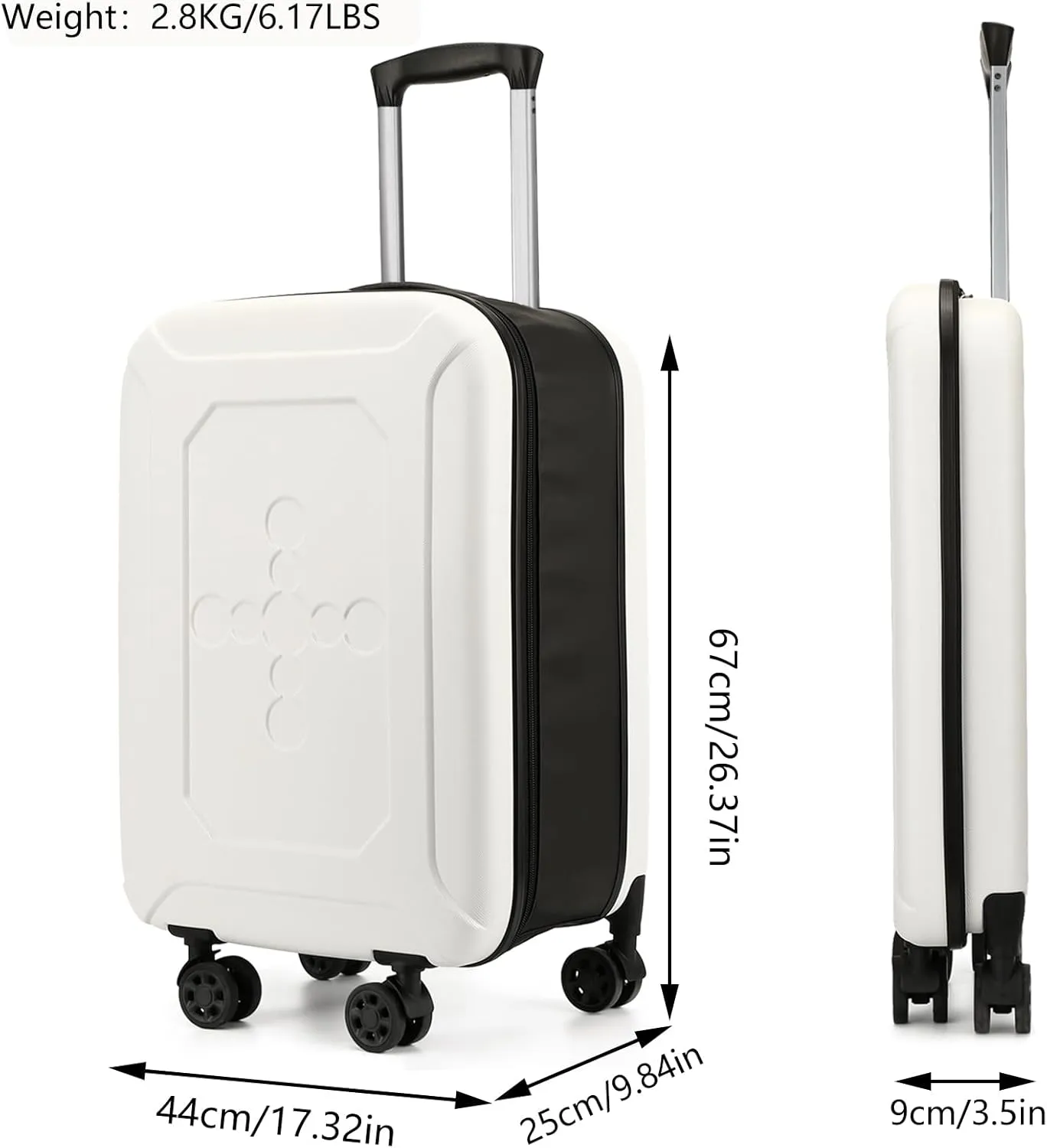 ELDA Collapsible Suitcase Checked Fully Foldable Luggage Hardshell Carry-On Rolling Suitcases with Silent Spinner Wheels,Combination Lock Travel for Men Women （24-Inch）