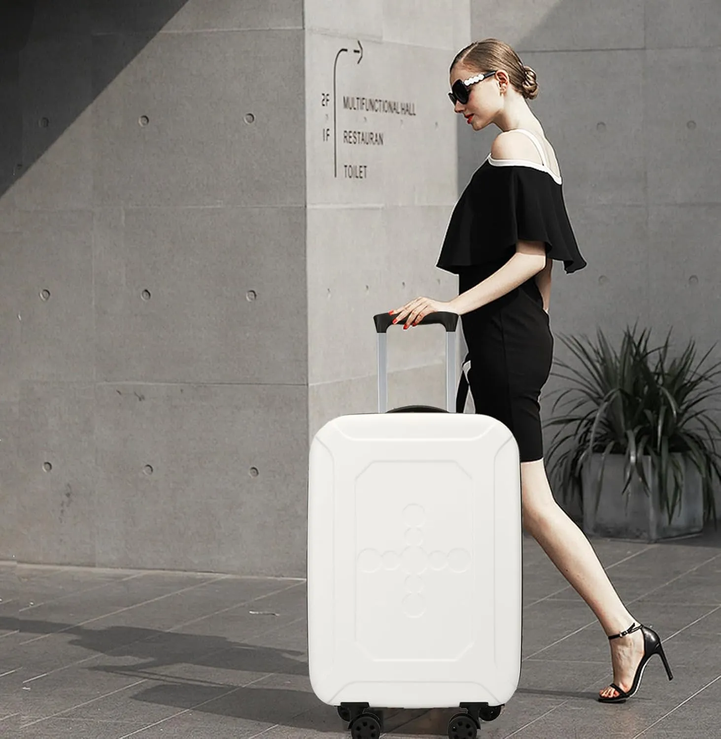 ELDA Collapsible Suitcase Checked Fully Foldable Luggage Hardshell Carry-On Rolling Suitcases with Silent Spinner Wheels,Combination Lock Travel for Men Women （24-Inch）
