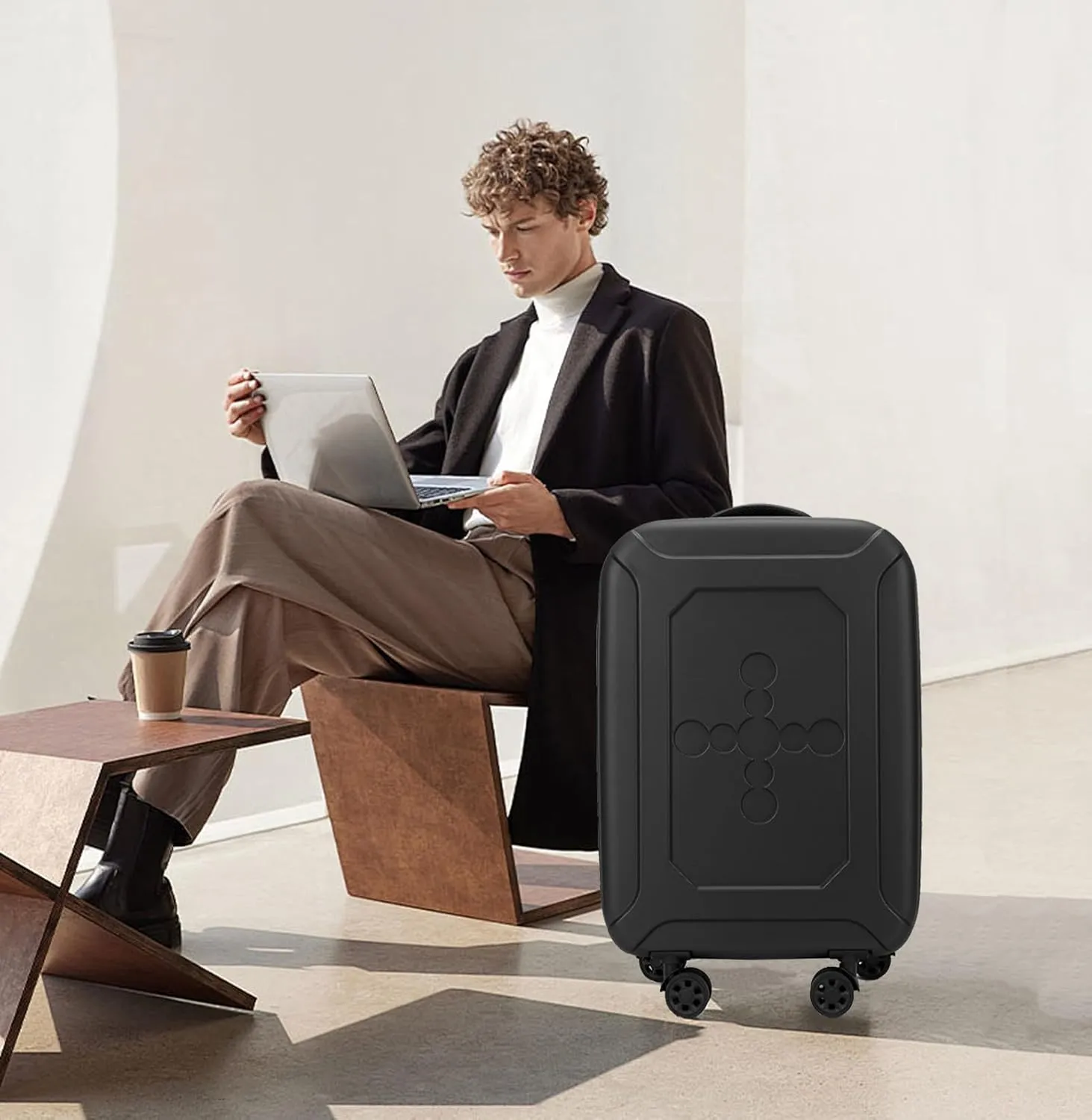 ELDA Collapsible Suitcase Checked Fully Foldable Luggage Hardshell Carry-On Rolling Suitcases with Silent Spinner Wheels,Combination Lock Travel for Men Women (24-Inch)