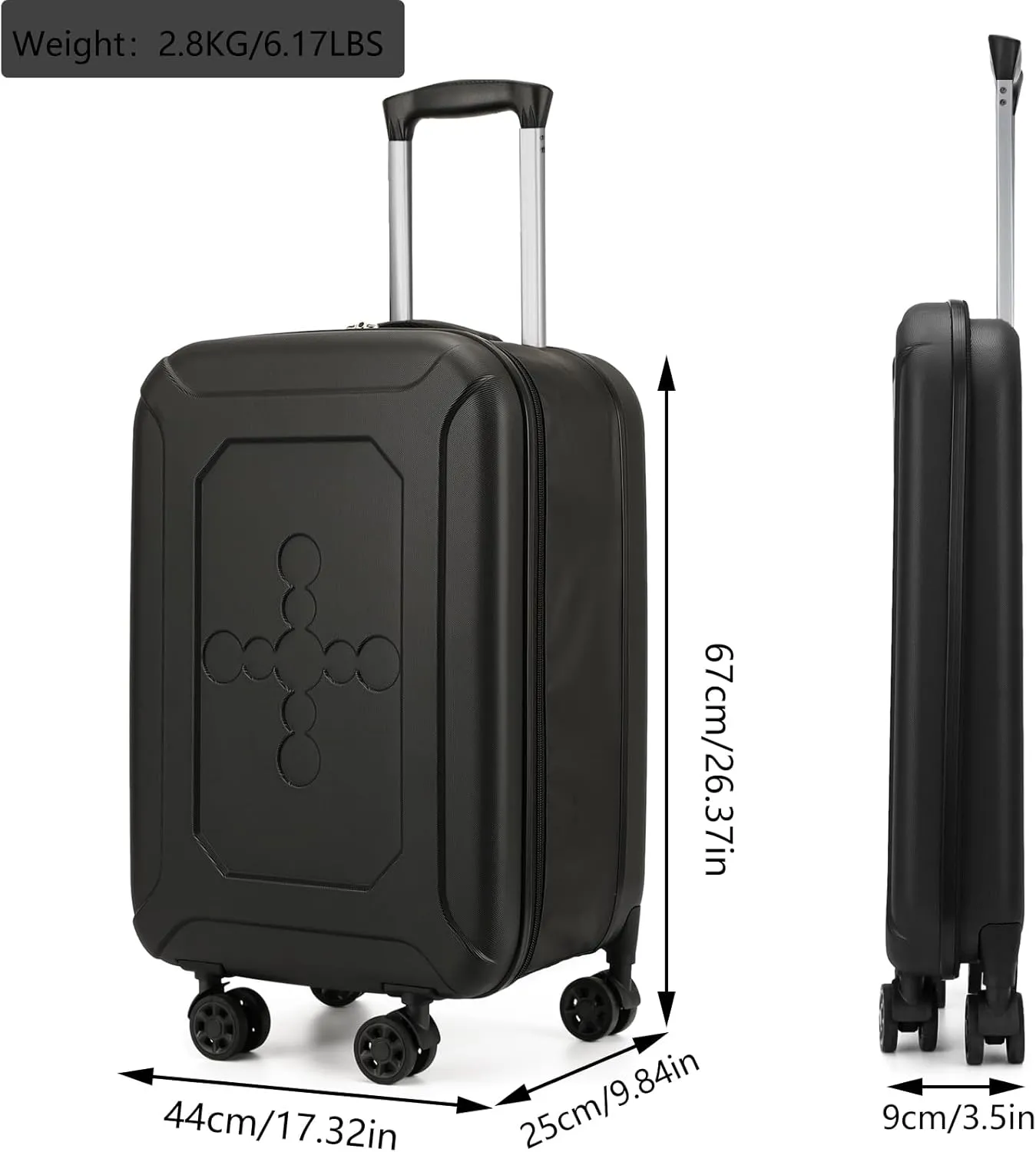 ELDA Collapsible Suitcase Checked Fully Foldable Luggage Hardshell Carry-On Rolling Suitcases with Silent Spinner Wheels,Combination Lock Travel for Men Women (24-Inch)