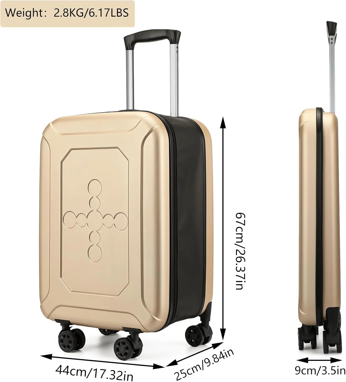 ELDA Collapsible Suitcase Checked Fully Foldable Luggage Hardshell Carry-On Rolling Suitcases with Silent Spinner Wheels,Combination Lock Travel for Men Women(24-Inch)