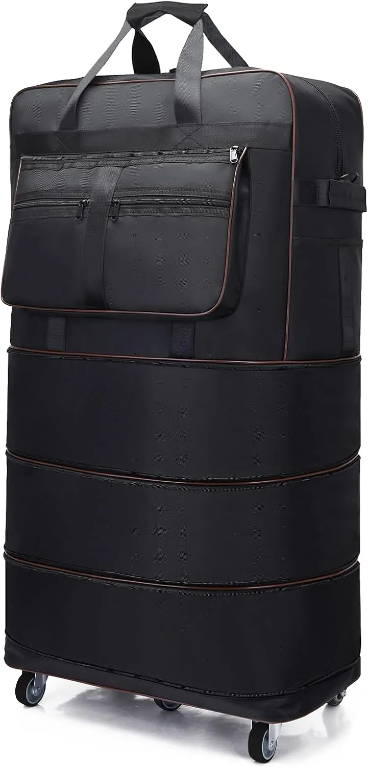 ELDA Expandable Foldable Luggage Large Rolling Travel Duffle Bags for Men Women Collapsible Suitcase with Shoulder Strap
