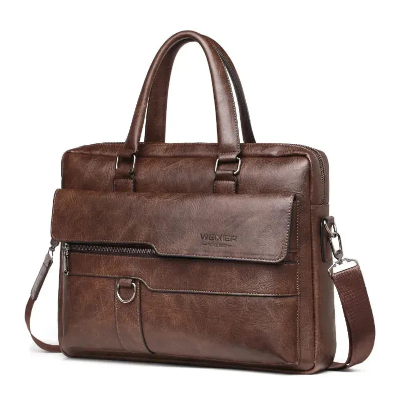 Elegance Classique Pro Men Briefcase Bag High Quality Business Famous Brand PU Leather Shoulder Messenger Bags Office Handbag 14 inch Laptop bag