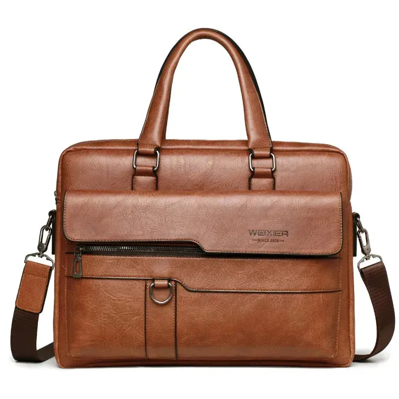 Elegance Classique Pro Men Briefcase Bag High Quality Business Famous Brand PU Leather Shoulder Messenger Bags Office Handbag 14 inch Laptop bag