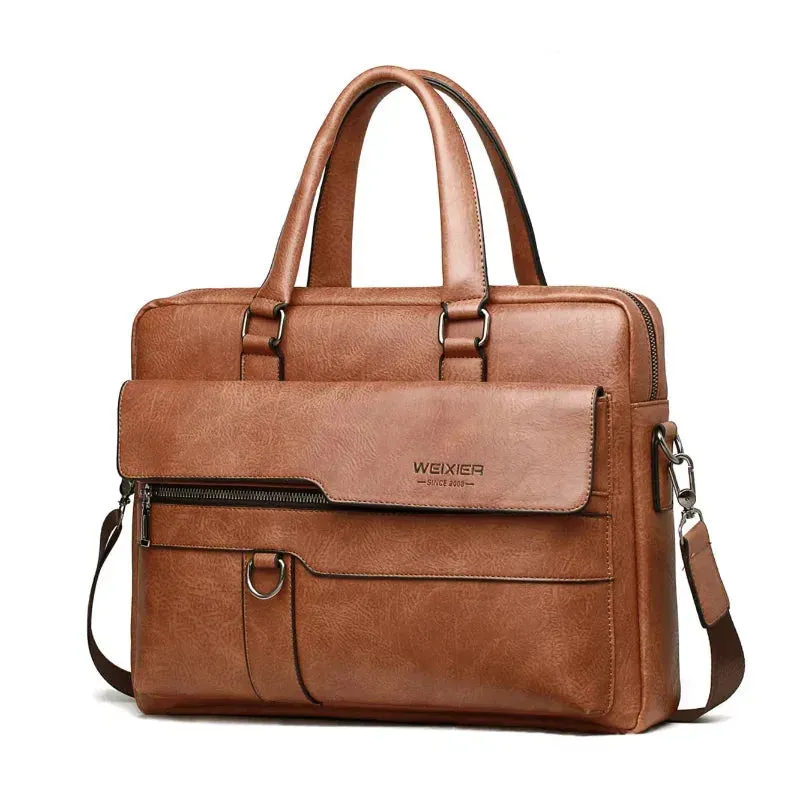 Elegance Classique Pro Men Briefcase Bag High Quality Business Famous Brand PU Leather Shoulder Messenger Bags Office Handbag 14 inch Laptop bag