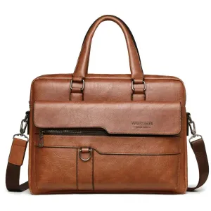 Elegance Classique Pro Men Briefcase Bag High Quality Business Famous Brand PU Leather Shoulder Messenger Bags Office Handbag 14 inch Laptop bag