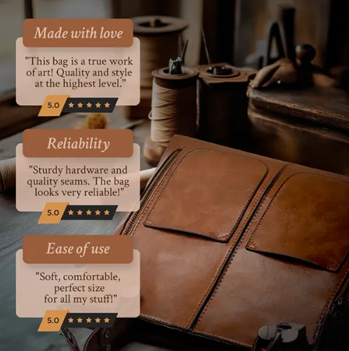 Elinor’s Urban Classic | Multi-Pocket Leather Shoulder Bag