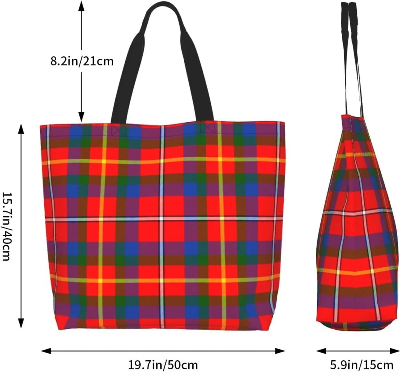 Elliot Ancient Tartan Tote Bag For Women Weekender Travel Bag Reusable Grocery Bags Large Totes Handbags