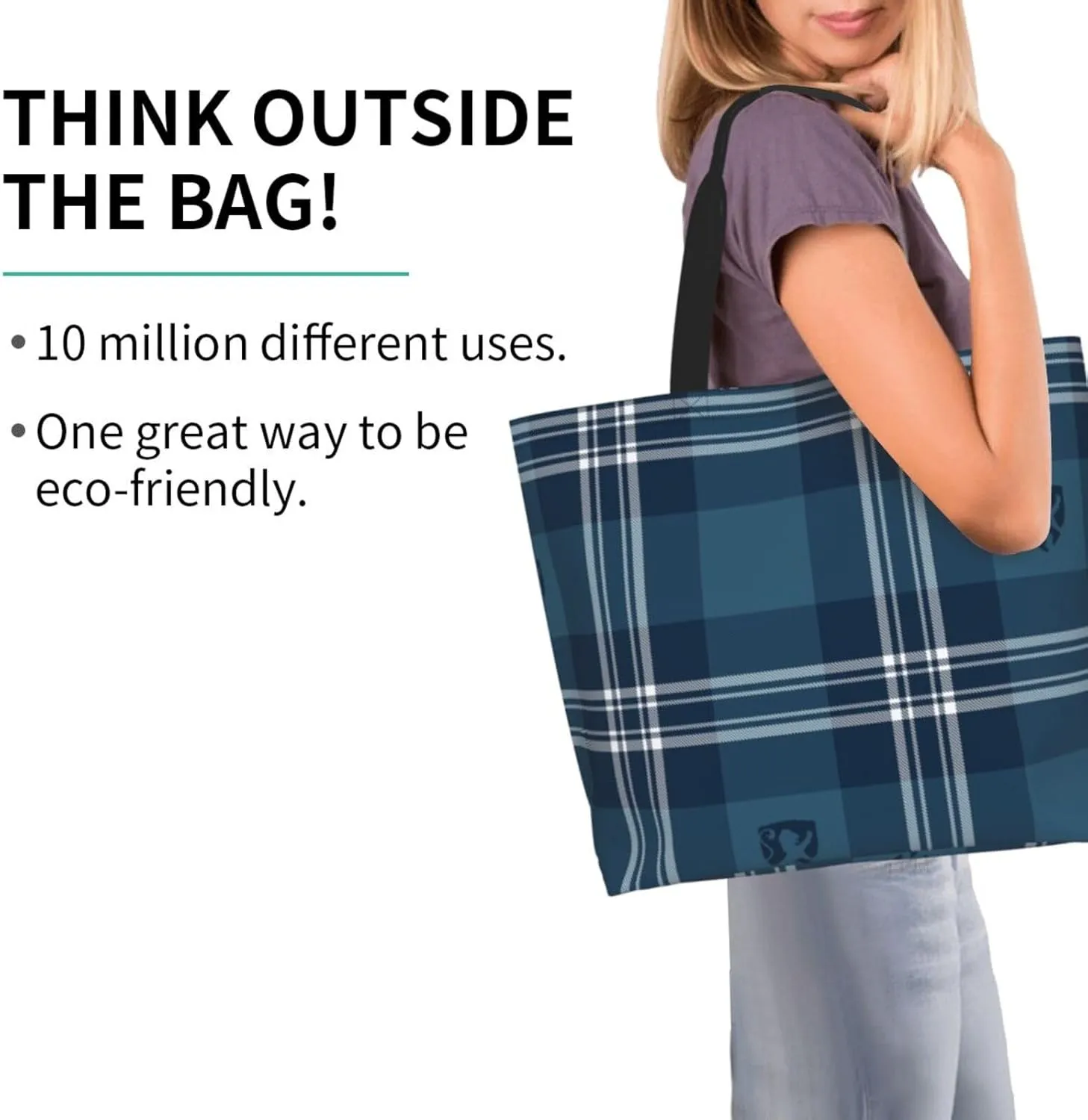 Elliot Ancient Tartan Tote Bag For Women Weekender Travel Bag Reusable Grocery Bags Large Totes Handbags