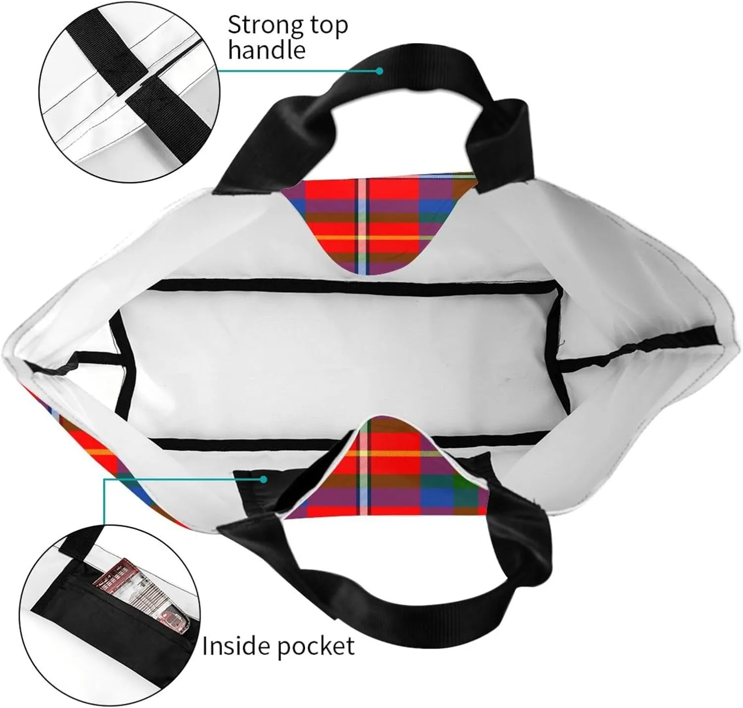 Elliot Ancient Tartan Tote Bag For Women Weekender Travel Bag Reusable Grocery Bags Large Totes Handbags