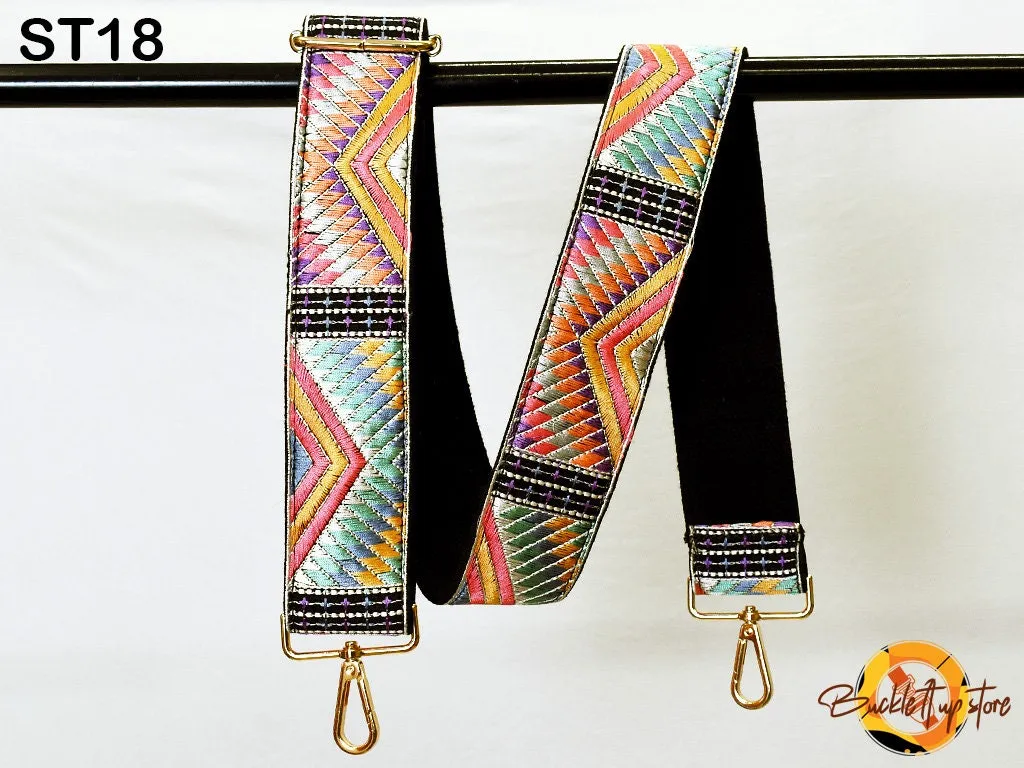 Embroidered Purse Strap Crossbody Strap for Purses Boho Bags Strap Embroidery Replacement Strap Boho Guitar Strap Handbag Strap gift for her