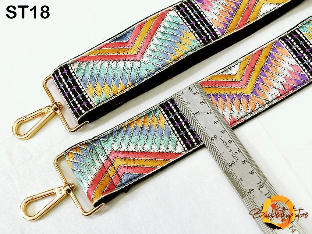 Embroidered Purse Strap Crossbody Strap for Purses Boho Bags Strap Embroidery Replacement Strap Boho Guitar Strap Handbag Strap gift for her