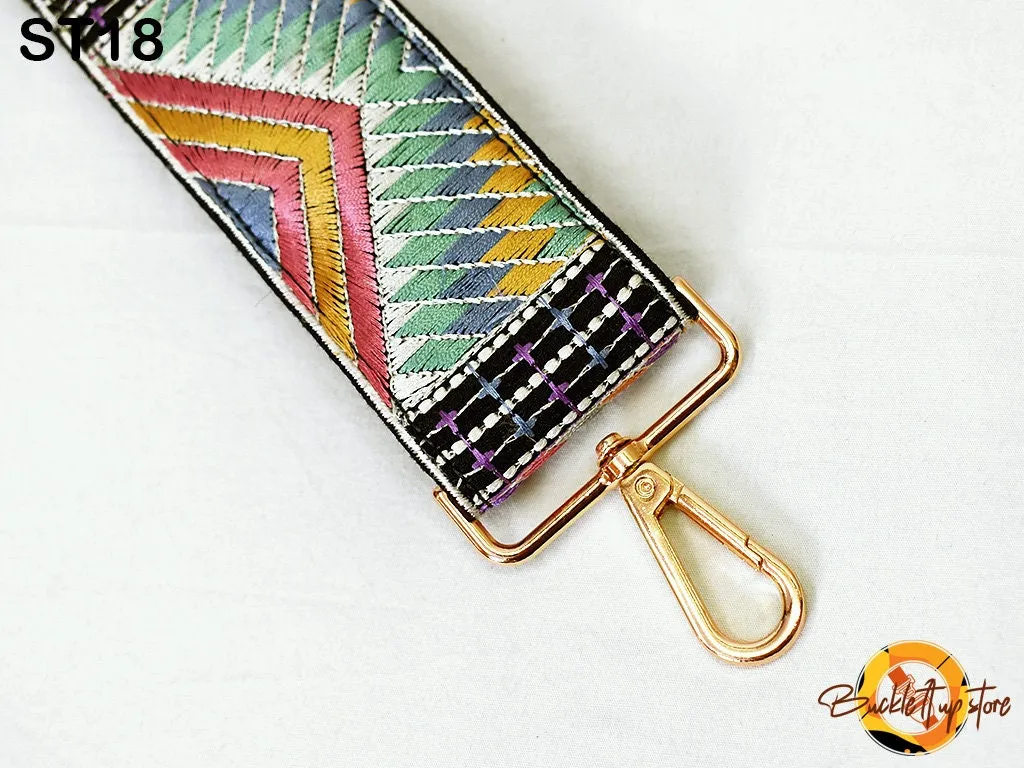 Embroidered Purse Strap Crossbody Strap for Purses Boho Bags Strap Embroidery Replacement Strap Boho Guitar Strap Handbag Strap gift for her