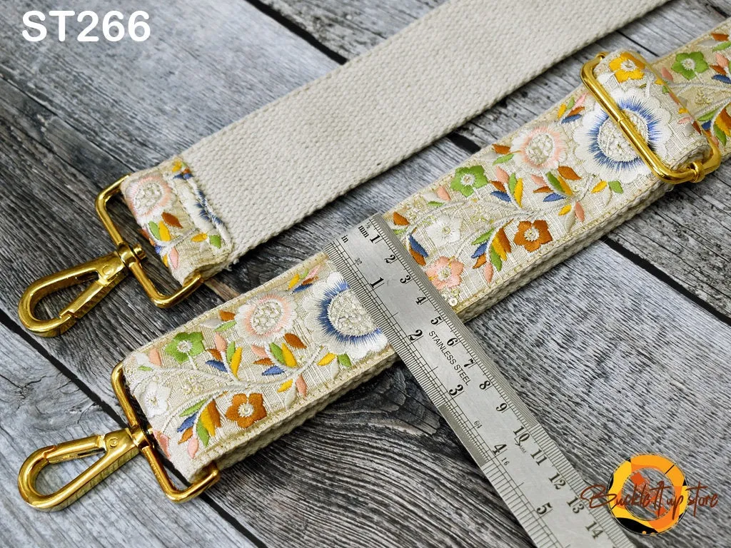 Embroidered Sling Bag Strap Crossbody Purses Strap Boho Handbag Replacement Strap Floral Embroidery Boho Guitar Strap Gift for Christmas