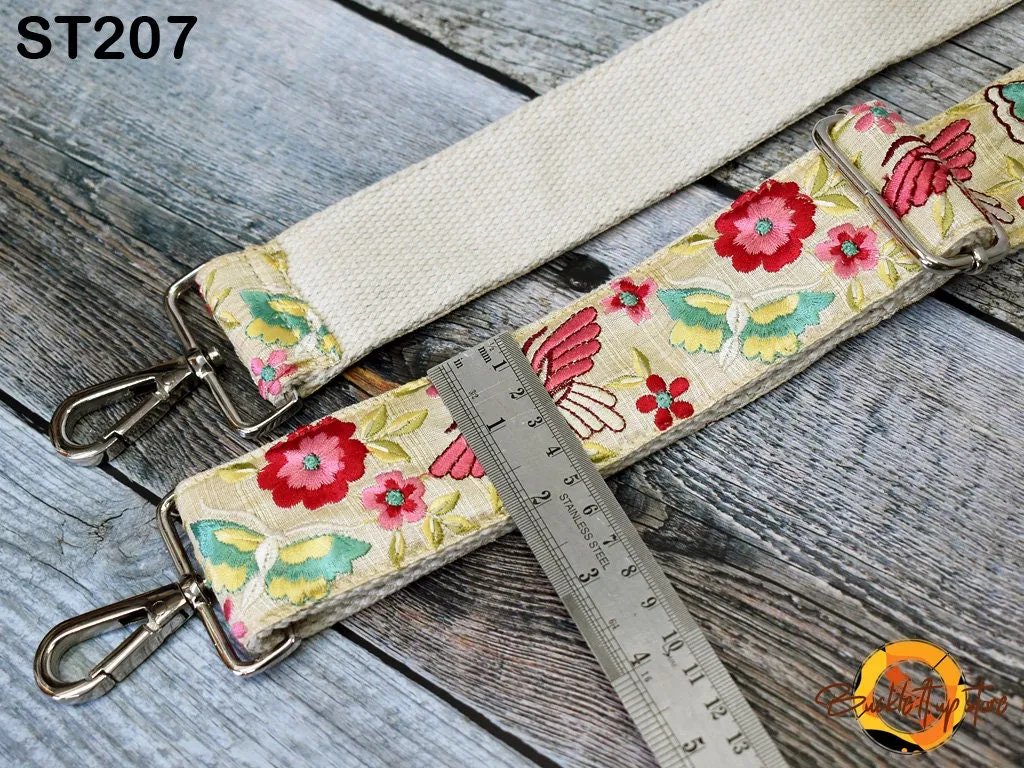 Embroidery Adjustable Camera Strap Crossbody Strap for Purses Embroidered Handbag Boho Bag Strap Replacement Strap Guitar Strap Gift for her
