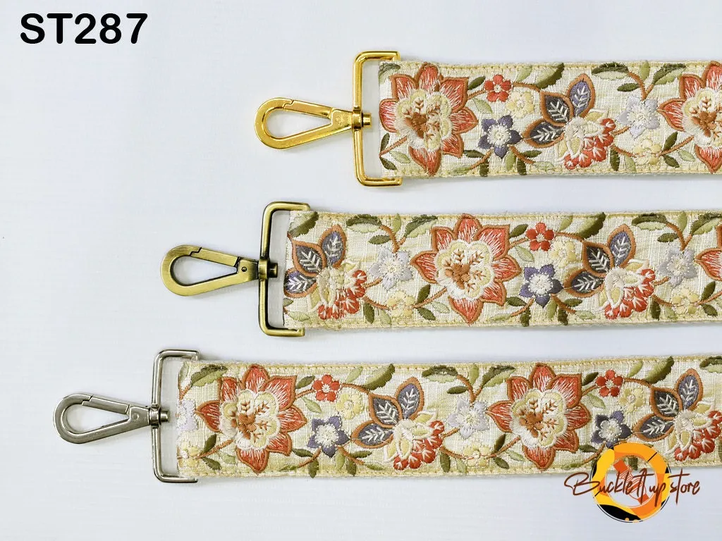 Embroidery Replacement Purse Strap Crossbody Strap for Purses Floral Embroidered Boho Bag Strap Boho Guitar Strap Handbag Strap Gift for her