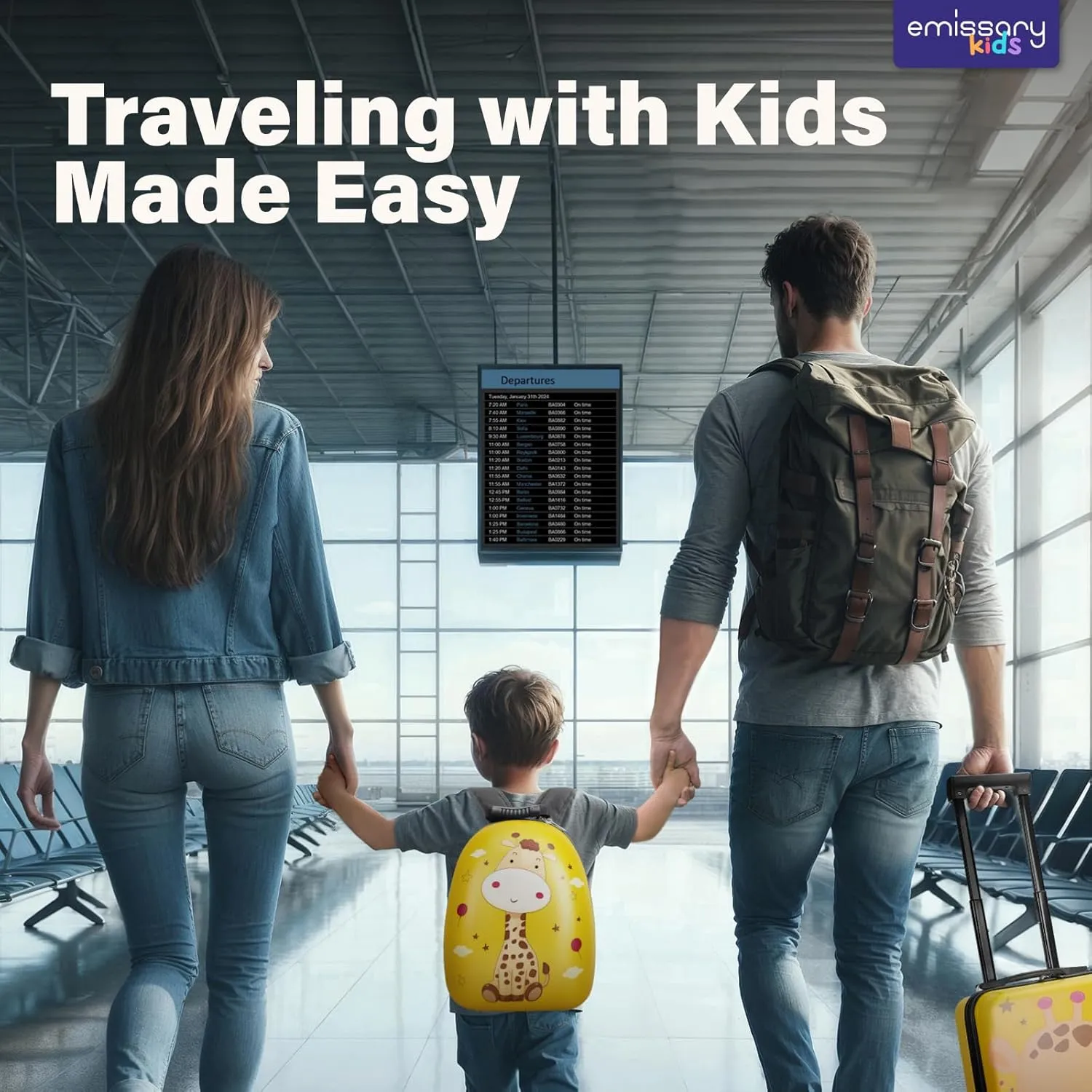 emissary Kids Carry on Luggage Set With Wheels For Girls, Childrens Luggage Set With Backpack and Pillow, Kids Suitcases Travel Rolling Luggage Airline Approved