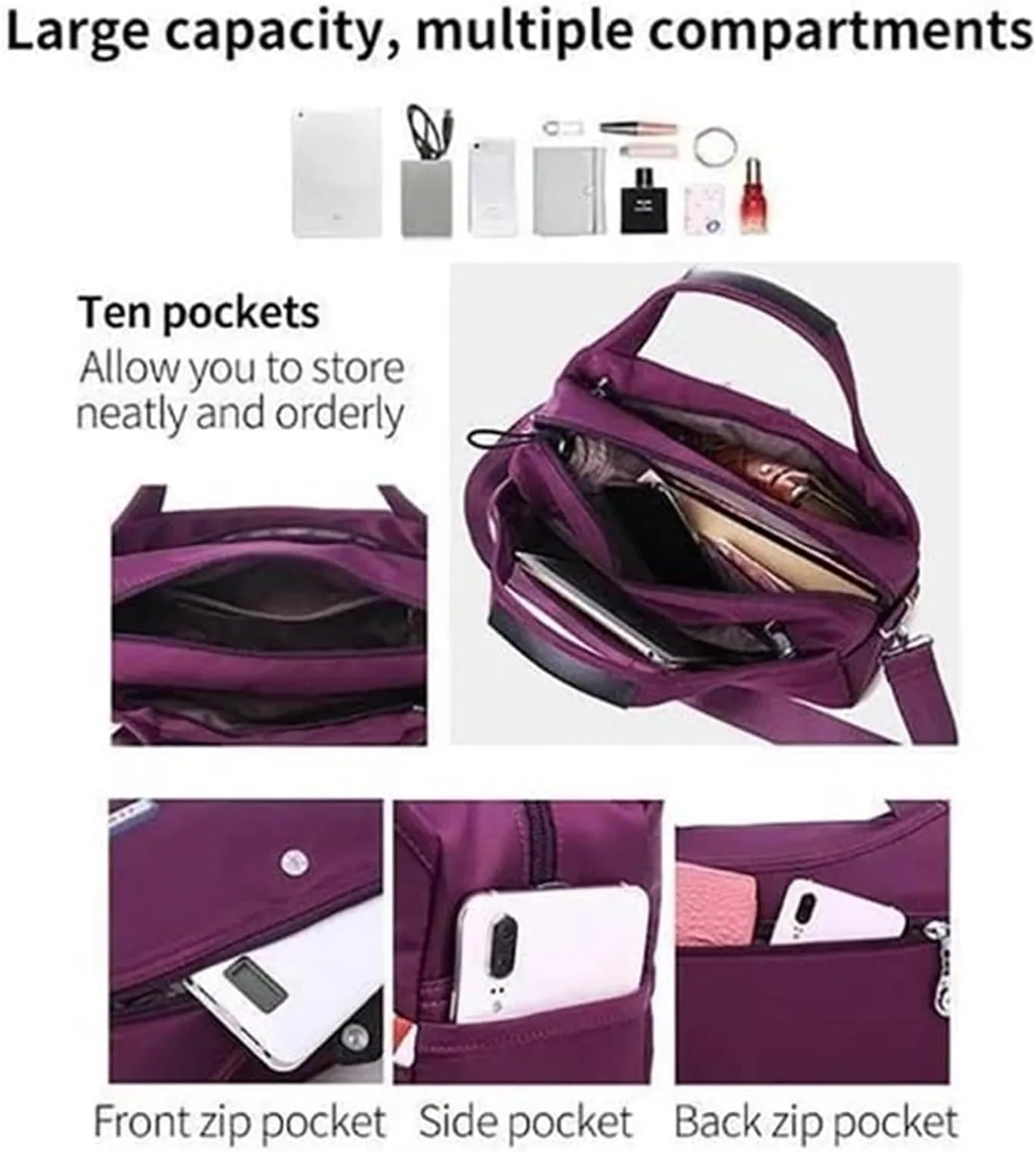 Emrefashion Bags, Women's Fashion Anti-Theft Handbag, Crossbody Bag, Shoulder Handbags, Waterproof Oxford Cloth (Green,One size)