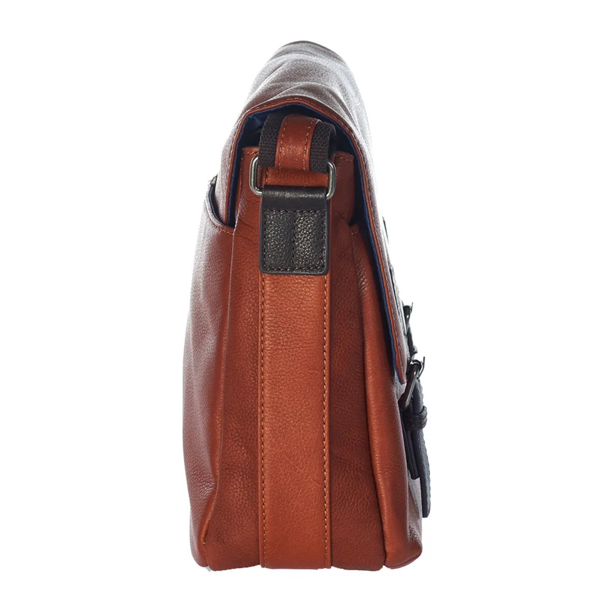 EnzoDesign Urban Light Pebble Grained Leather Messenger