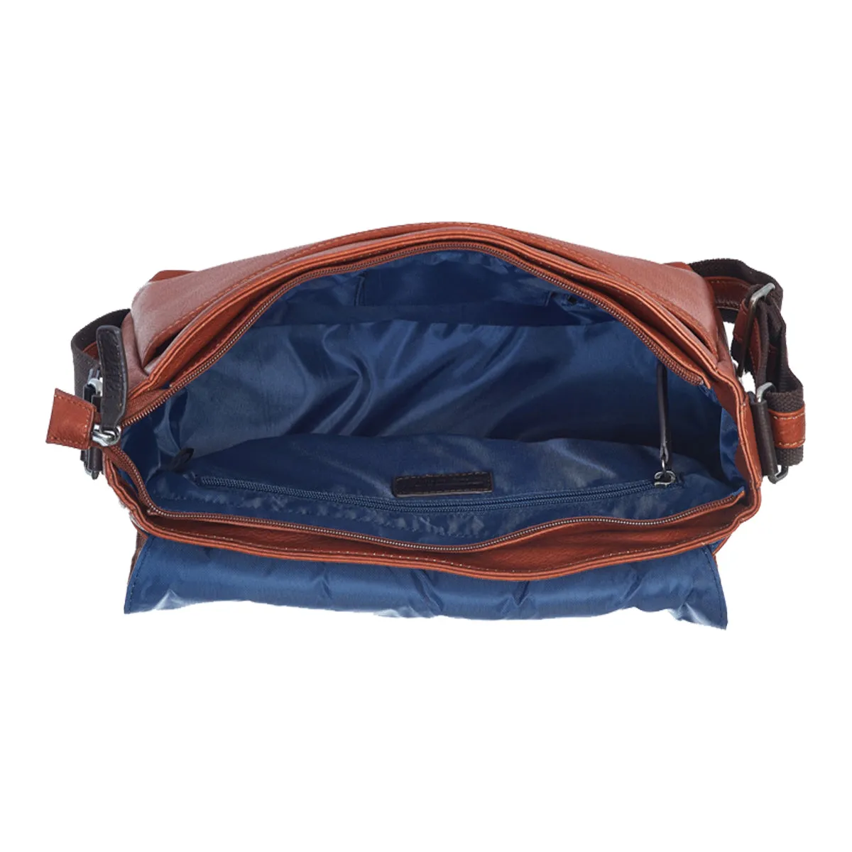 EnzoDesign Urban Light Pebble Grained Leather Messenger
