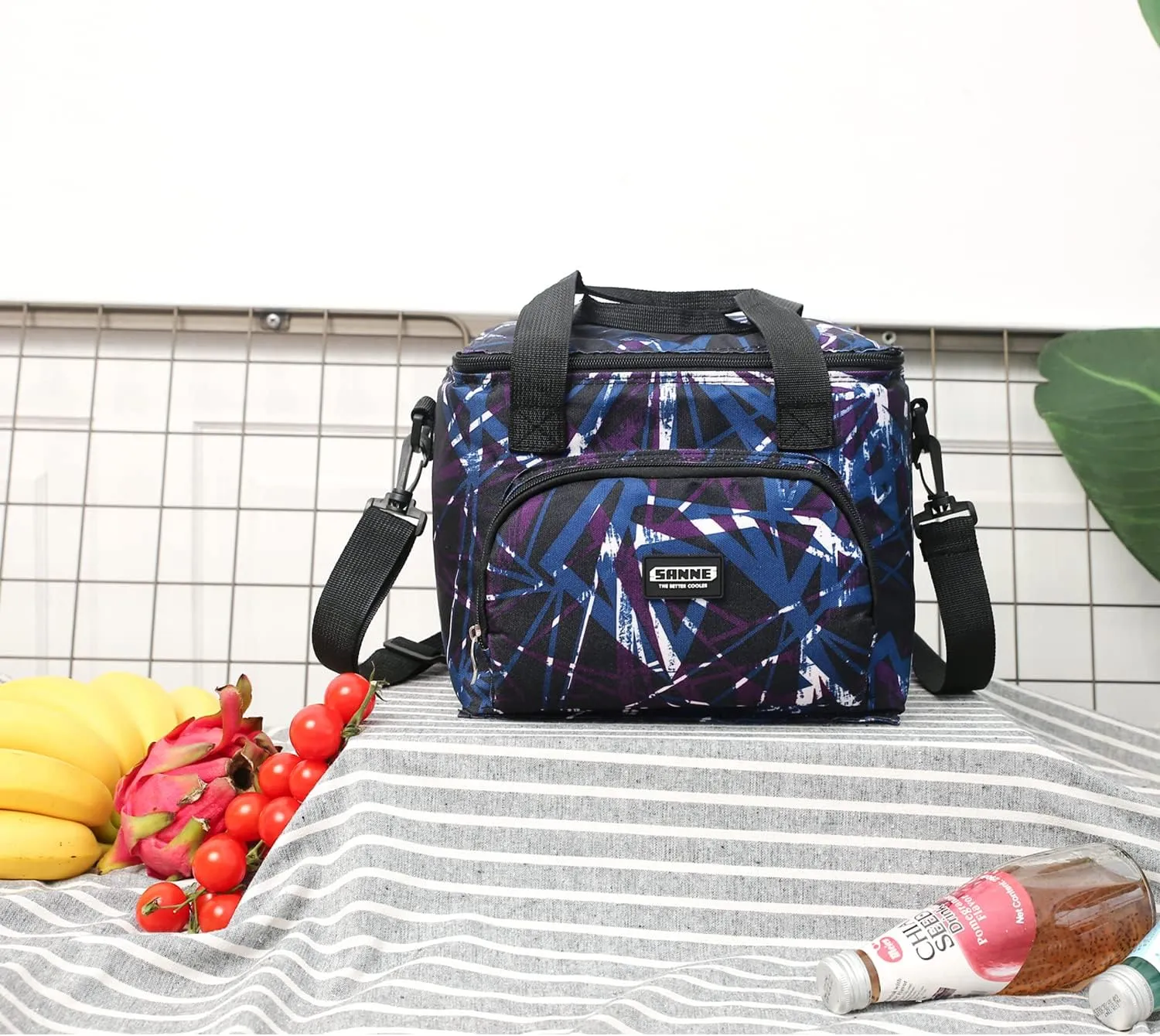 Evergoo Reusable Lunch Bags for Women, Insulated lunch Box with Adjustable Shoulder Strap, Cute Thermal Cooler tote Bag for Office/Beach/Hiking/Picnic/Workout-Flicker