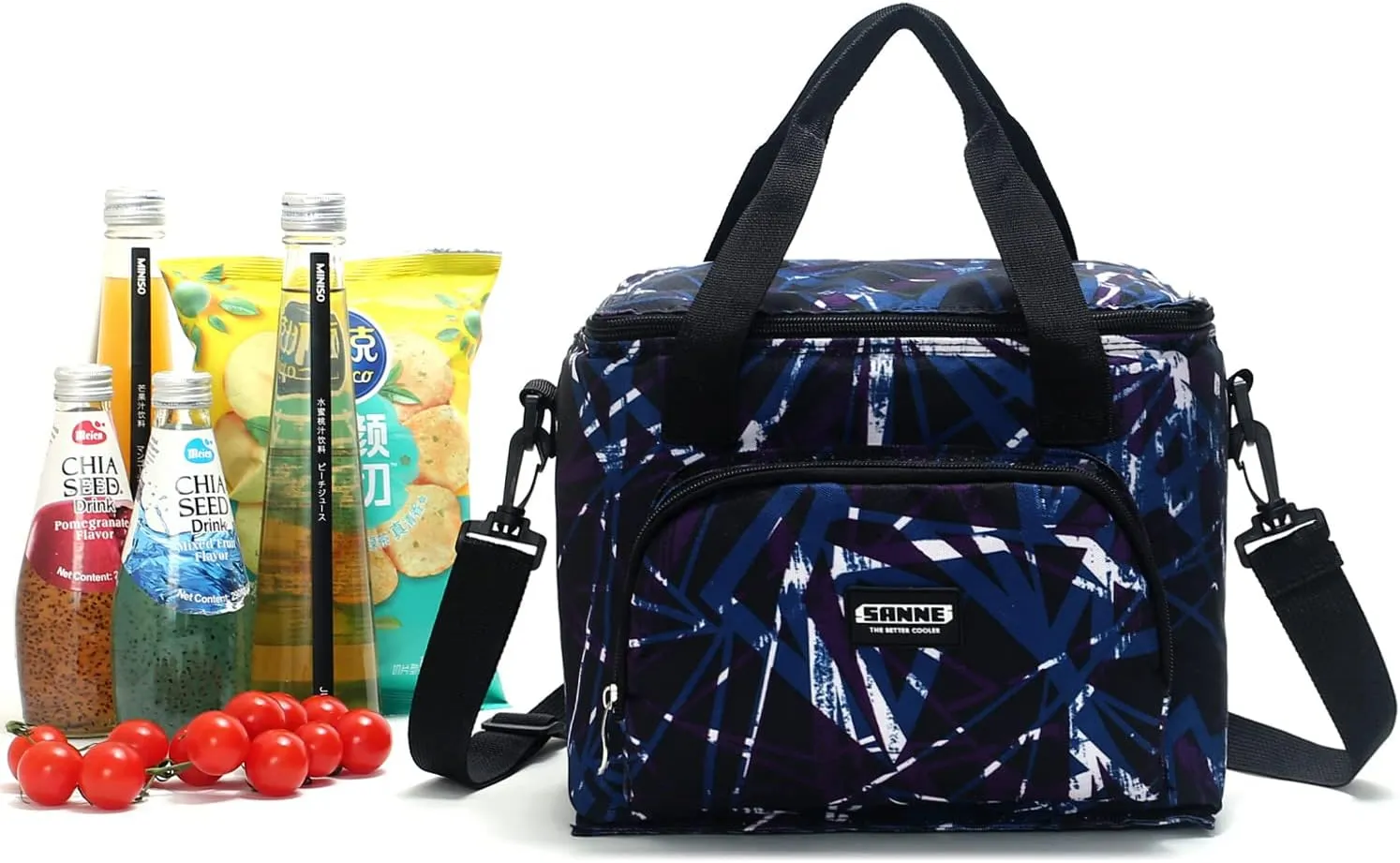 Evergoo Reusable Lunch Bags for Women, Insulated lunch Box with Adjustable Shoulder Strap, Cute Thermal Cooler tote Bag for Office/Beach/Hiking/Picnic/Workout-Flicker